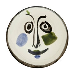 Pablo Picasso 'Visage nº 197' (A. R. 494) Placa facial Madoura 1963