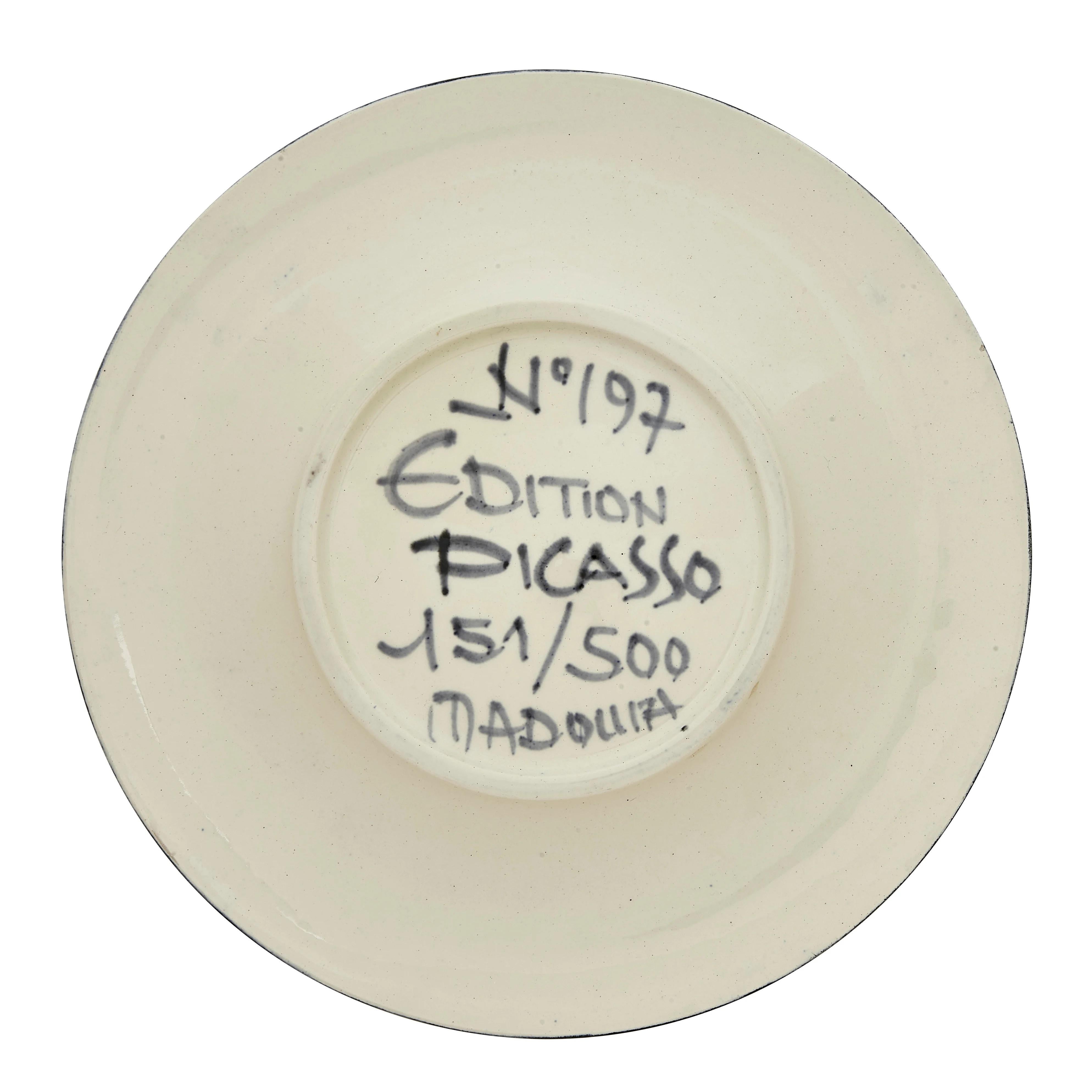 Pablo Picasso 'Visage No. 197' (A. R. 494) Madoura Face Plate For Sale 1