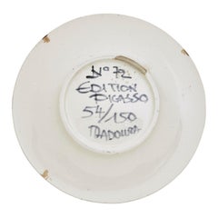 Pablo Picasso 'Visage No. 72'  (A. R. 474) Madoura Face Plate 1963