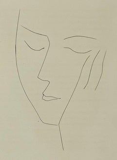Carmen-Teller XXVI, Frau, die ihren Kopf auf ihrer linken Hand ruht, Pablo Picasso
