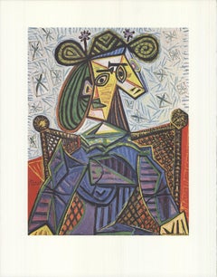 Lithographie offset « Femme assise dans un fauteuil » de Pablo Picasso, 1990