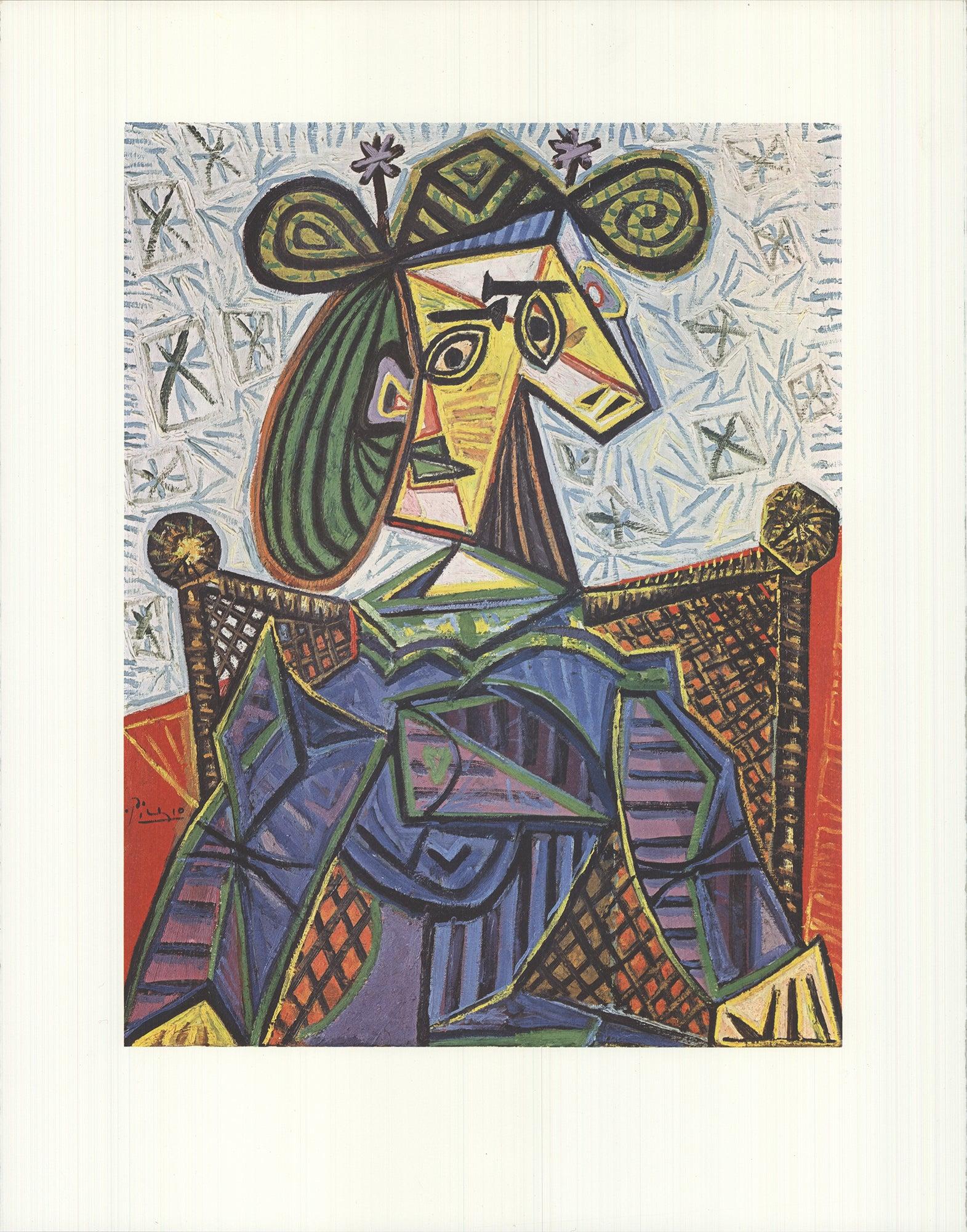 Picasso 'Mujer sentada en un sillón' 1990- Vintage - Print de Pablo Picasso