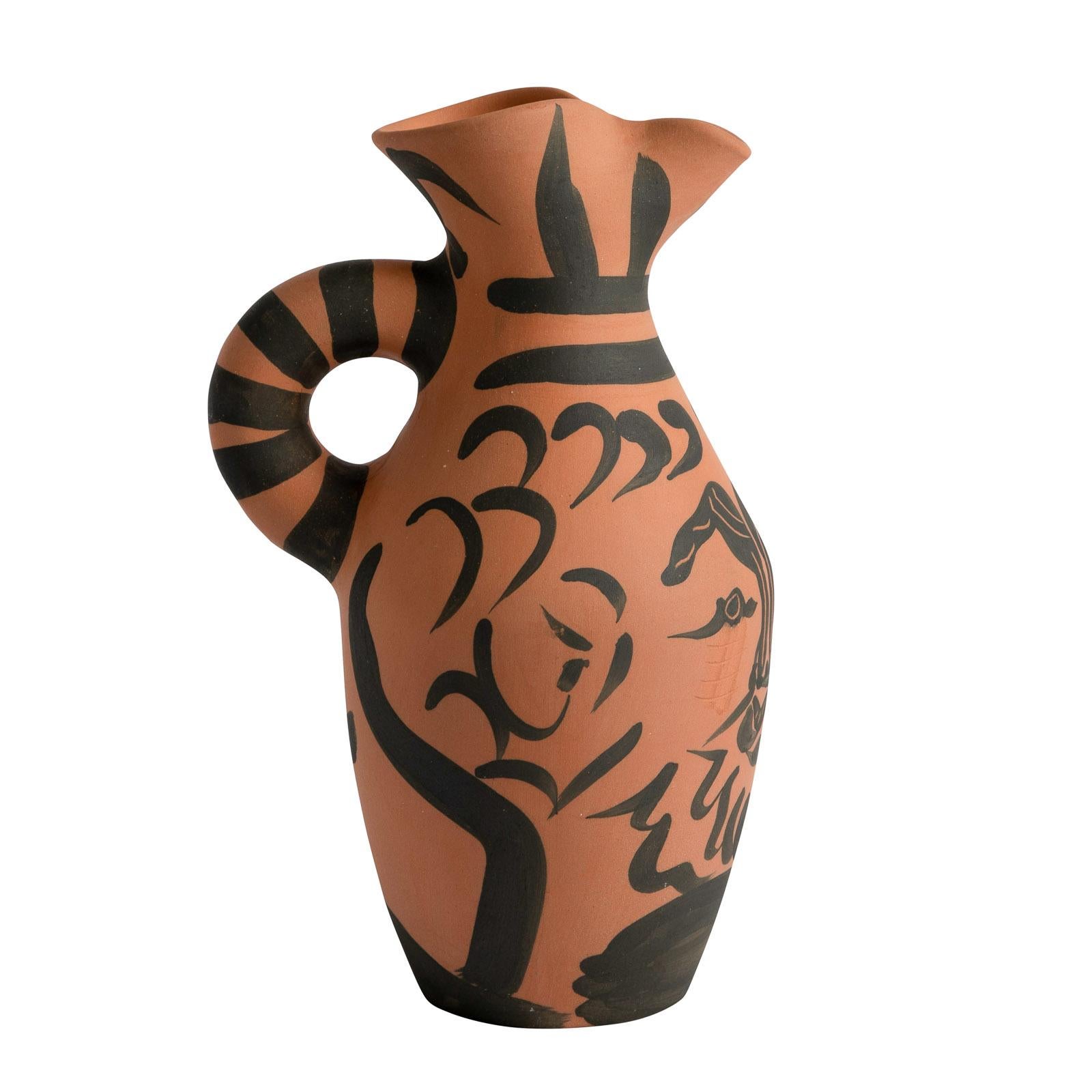 Pablo Picasso 'Yan Barbu' (A. R. 513) Bearded Man Madoura Ceramic Pitcher 1963 1