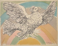 Pablo Picasso(1881-1973) - Colombe volant - Kolorierte Lithographie auf Arches-Papier