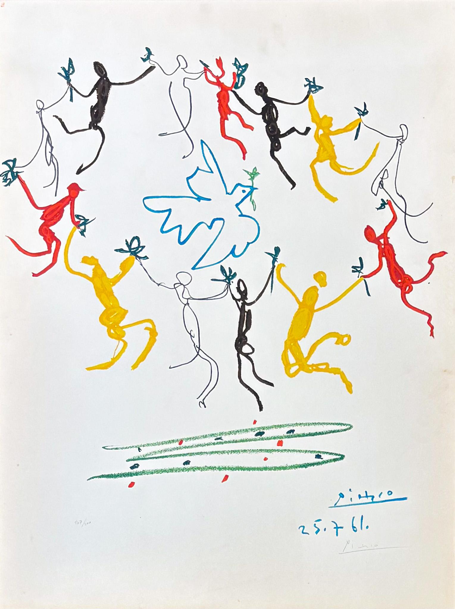 Pablo Picasso(1881 - 1973)-La ronde de la jeunesse-Lithographie en couleurs sur carton en vente 2