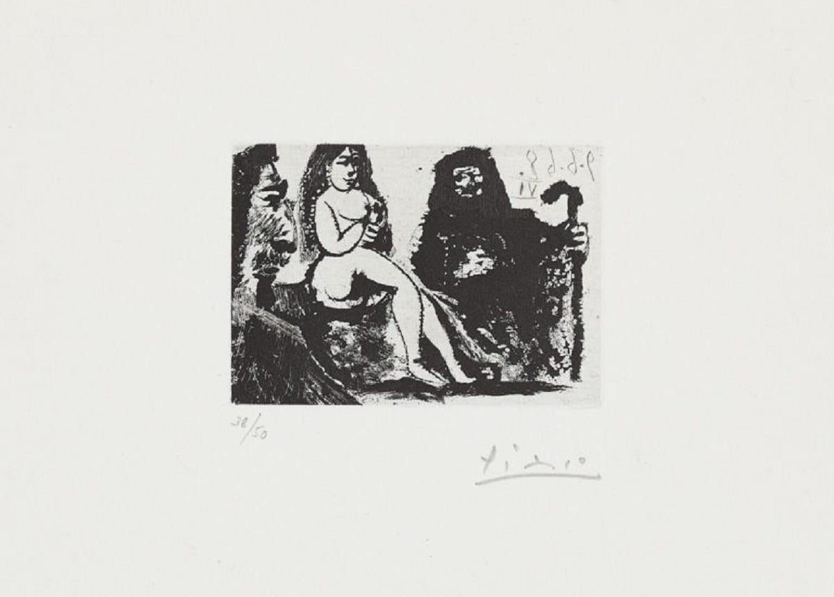 Pablo Ruiz Picasso Spanish 1968 signed limited edition original art print n7 - Print by Pablo Picasso