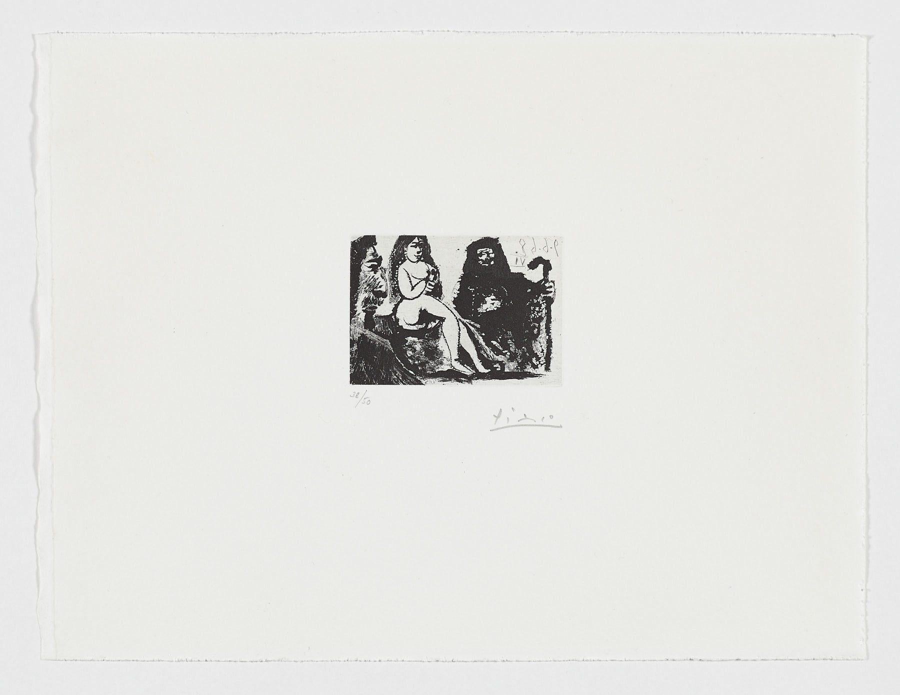 Pablo Ruiz Picasso Spanisch 1968 signierter Original-Kunstdruck in limitierter Auflage n7