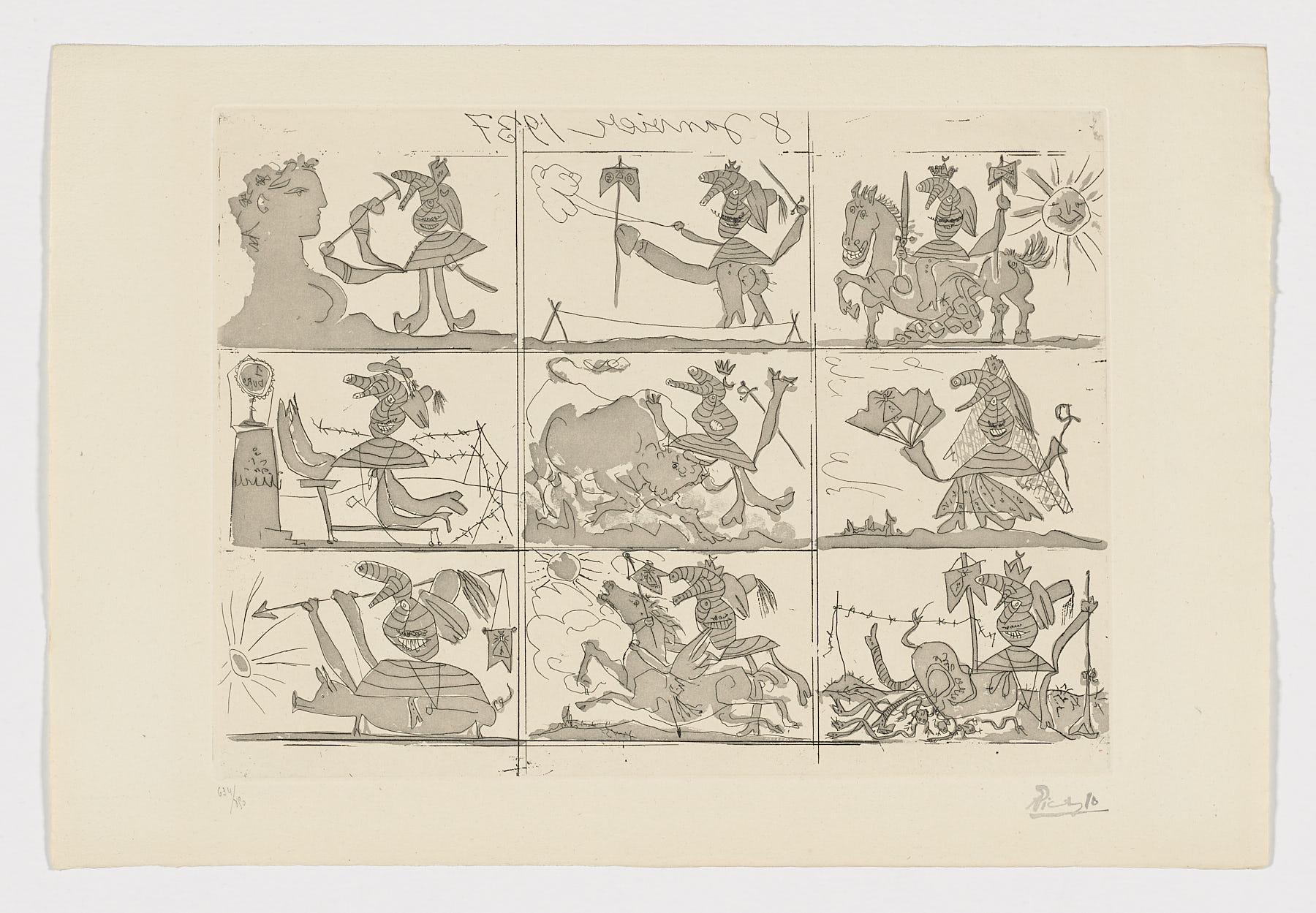 Spanische signierte Original-Kunstdruck-Radierung in limitierter Auflage von Pablo Ruiz Picasso