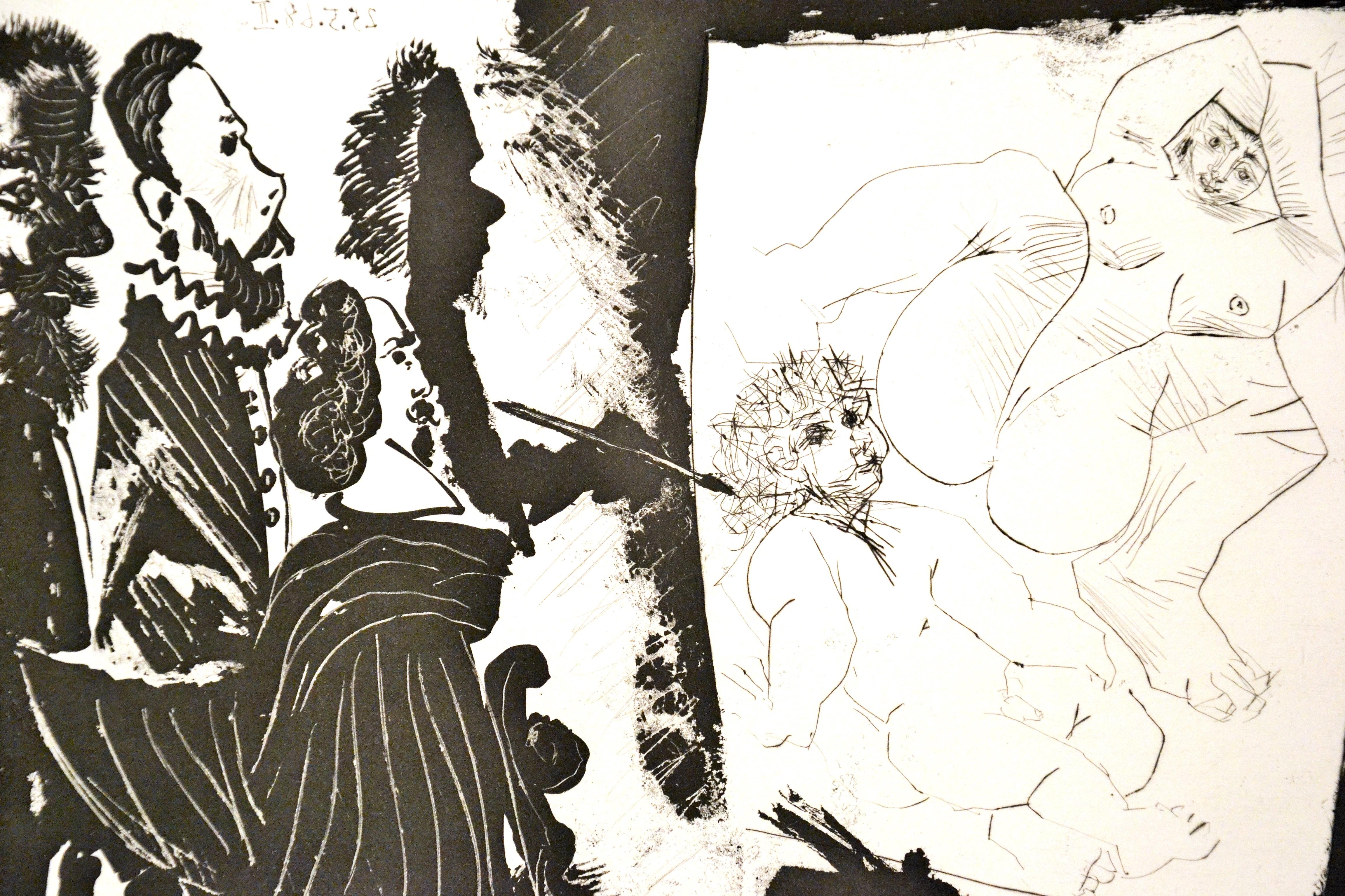 Patron et sa Suite en Visite à l’Atelier - Etching by P. Picasso - 1968 - Print by Pablo Picasso