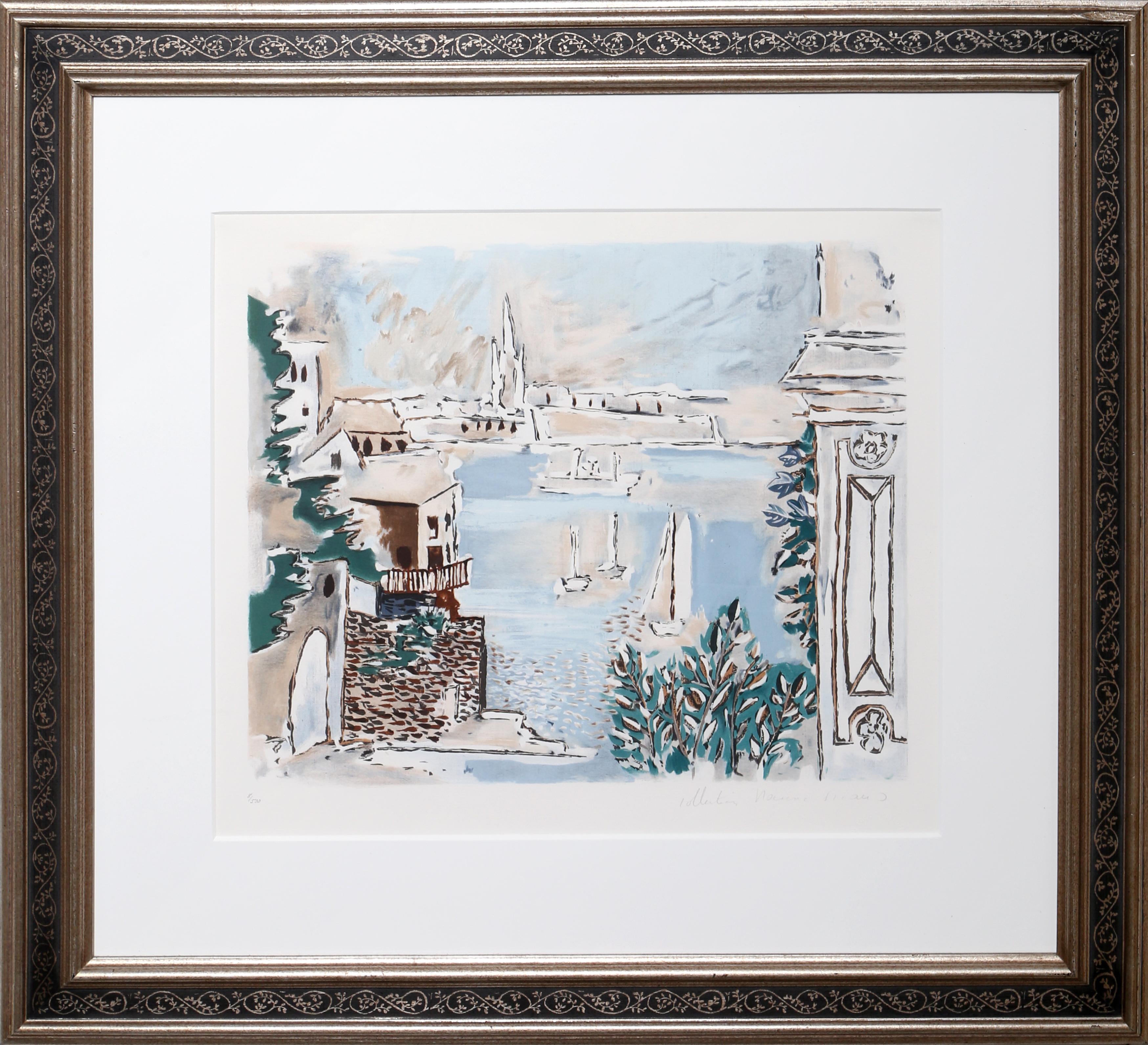 A lithograph from the Marina Picasso Estate Collection after the Pablo Picasso painting "Paysage de Dinard". The original painting was completed in 1922. In the 1970's after Picasso's death, Marina Picasso, his granddaughter, authorized the creation