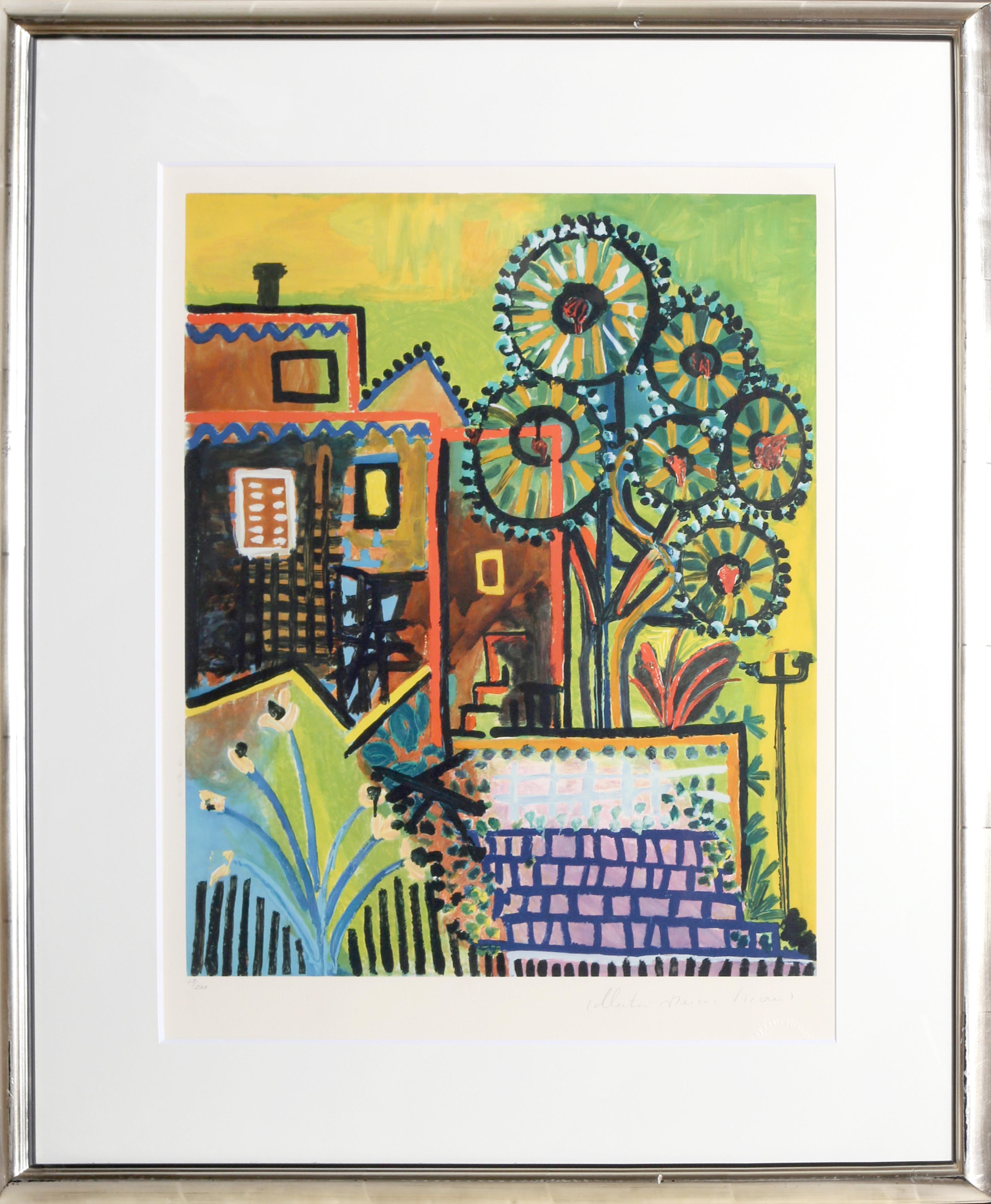 Lithographie de la Collection Salsa de Marina Picasso d'après le tableau "Paysage" de Pablo Picasso.  La peinture originale a été achevée en 1937. Dans les années 1970, après la mort de Picasso, Marina Picasso, sa petite-fille, a autorisé la