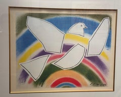 Peace Dove - Pablo Picasso limited edition print of his peace dove in rainbow