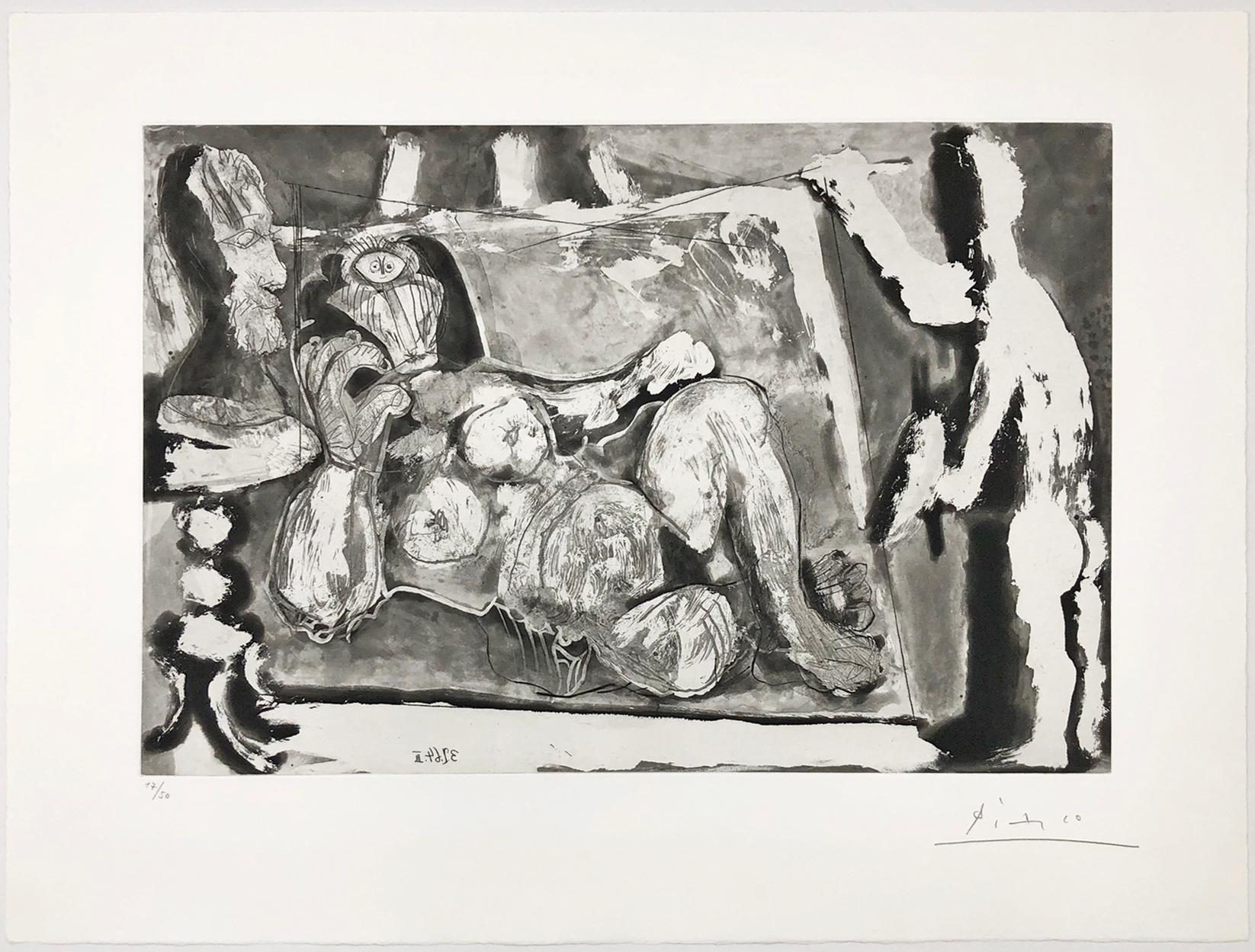 Pablo Picasso Figurative Print - PEINTRE AU TRAVAIL (BLOCH 1157)