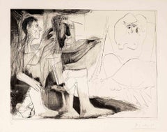 Peintre au Travail - Etching by Pablo Picasso - 1963