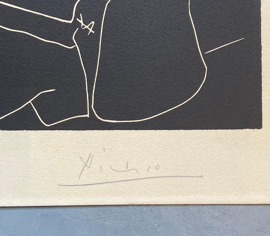 This linocut was created by Picasso in 1965 and printed and published by Arnéra, Vallauris, France. It is in immaculate condition, an Hors Commerce edition and is signed by Pablo Picasso. 

The combination of bold style, rarity of being a signed