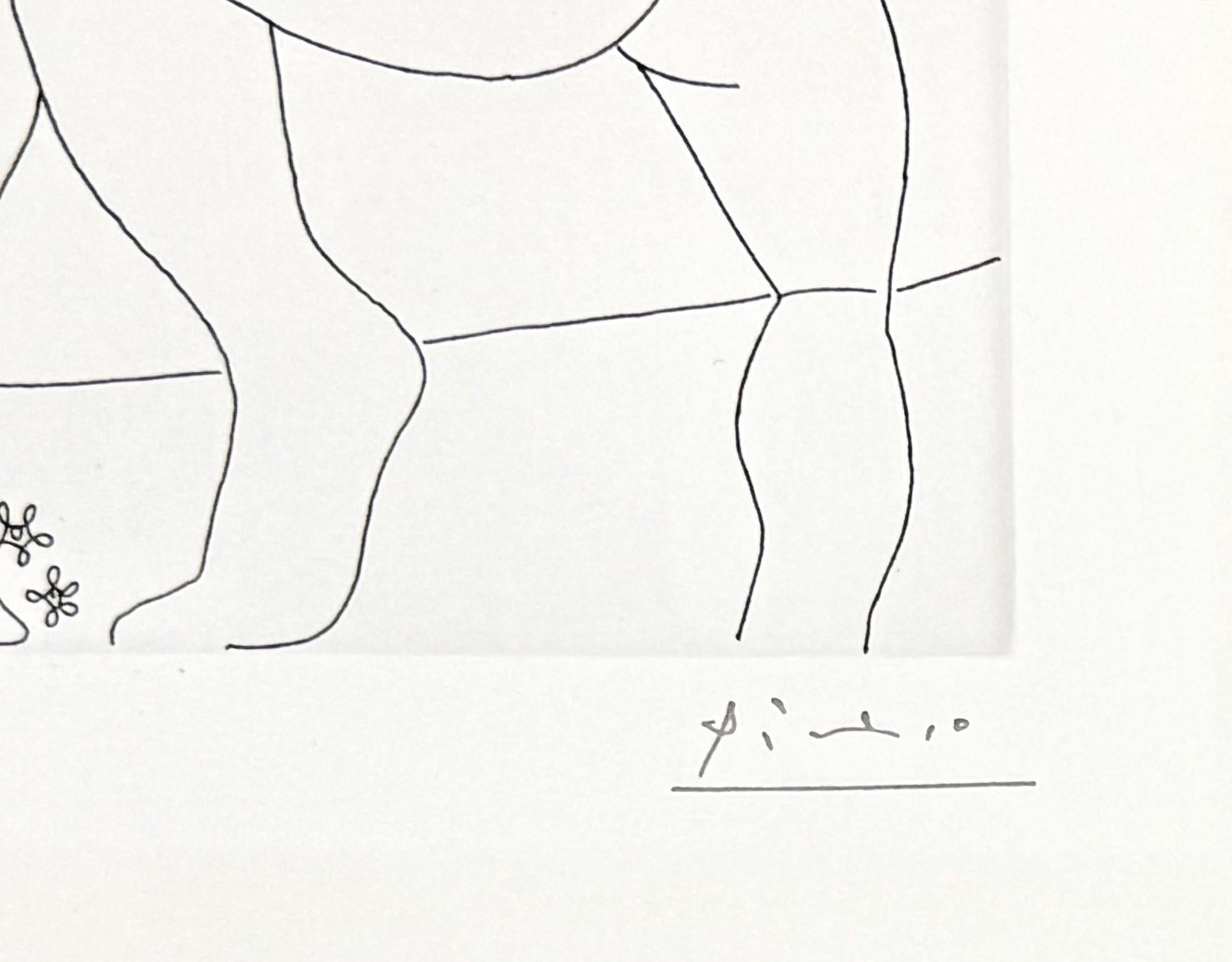 Peintre Et Femme Cueillant Des Fleurs (Bloch 1911, Baer 1917) - Cubist Print by Pablo Picasso