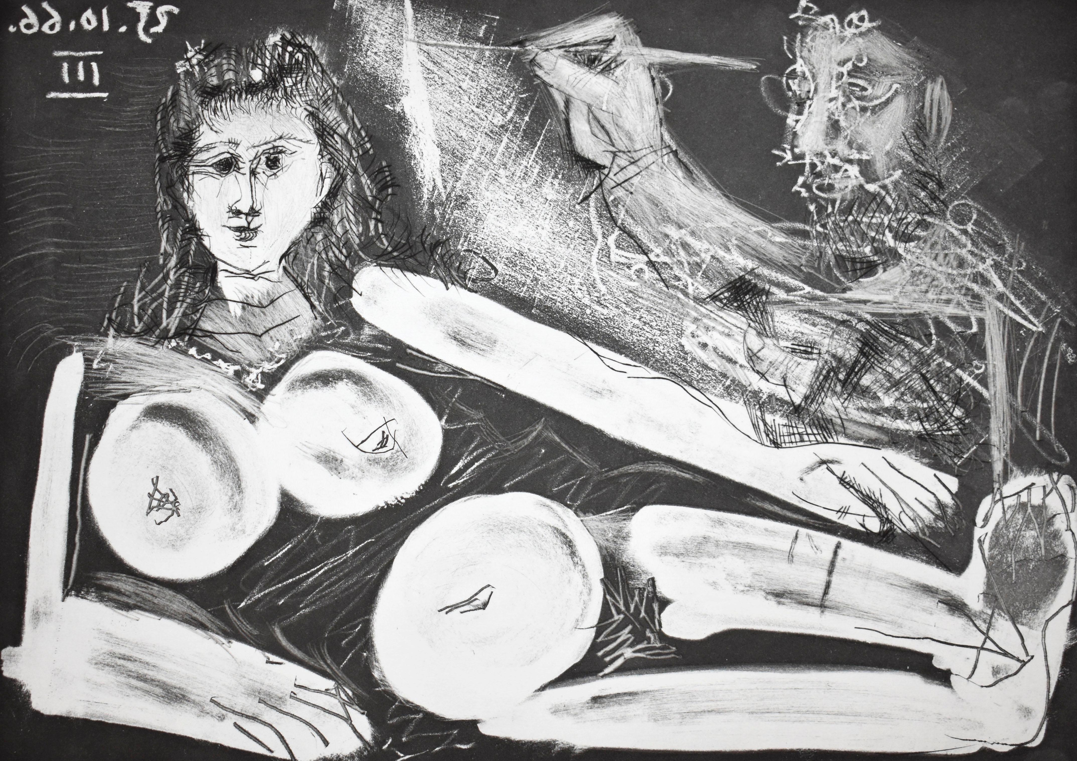 Perlmutt et Modle au Collier – Print von Pablo Picasso