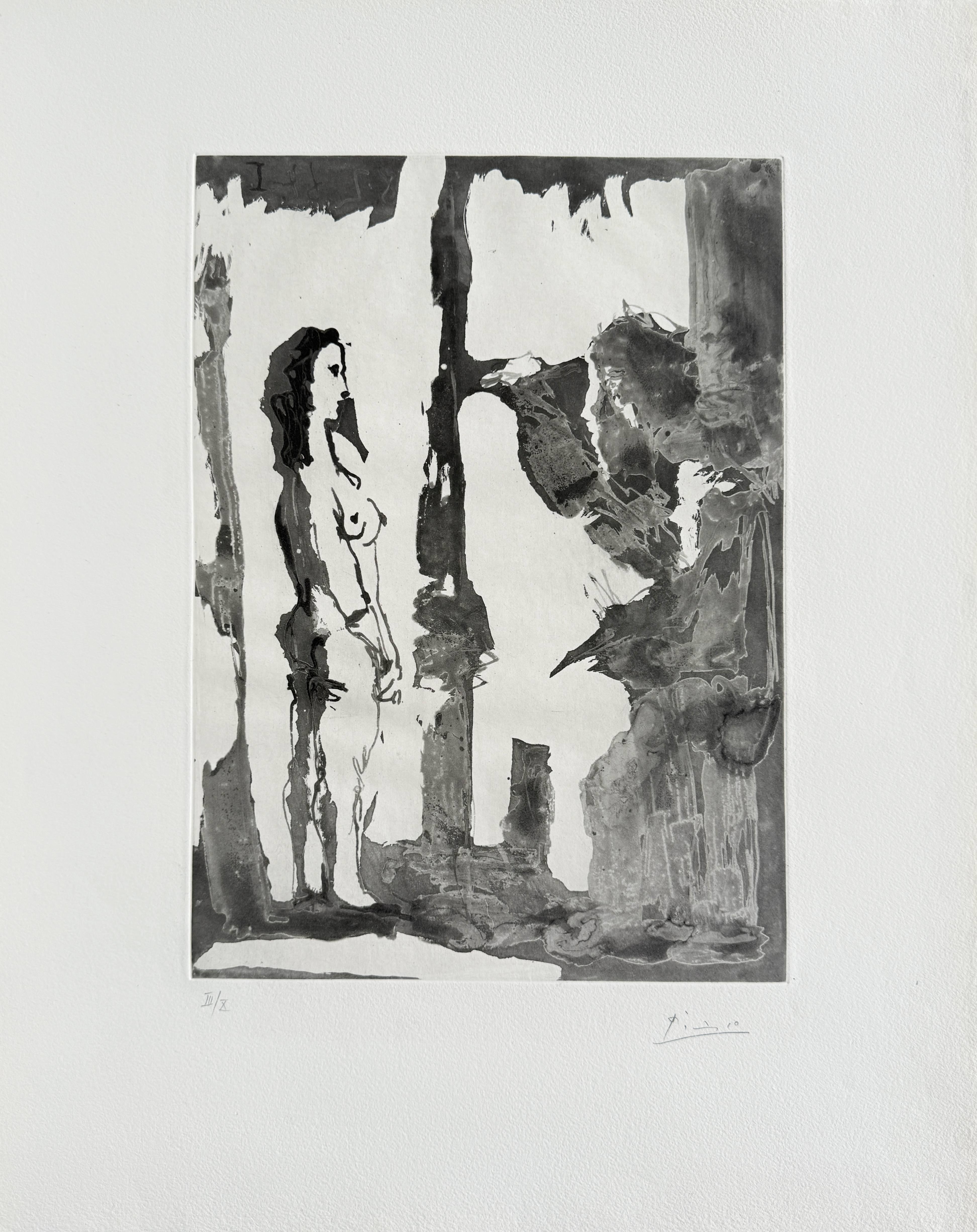 Peintre et modèle aux cheveux longs, from Sable Mouvant - Print by Pablo Picasso