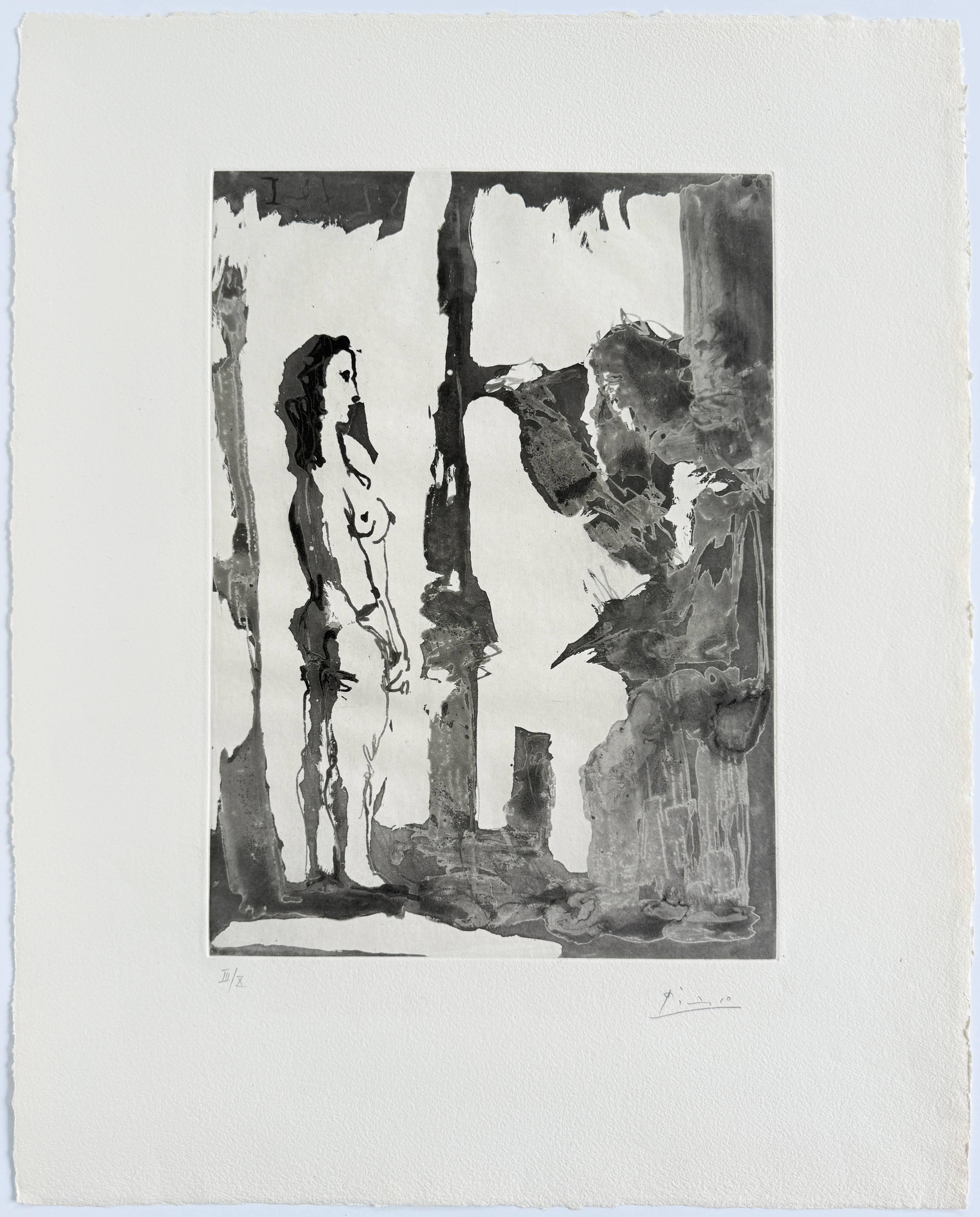 Peintre et modèle aux cheveux longs, from Sable Mouvant - Modern Print by Pablo Picasso