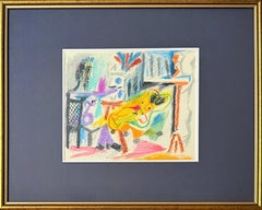« Peintre et modèle », lithographie, art moderne, 1965,  Excellent, encadré