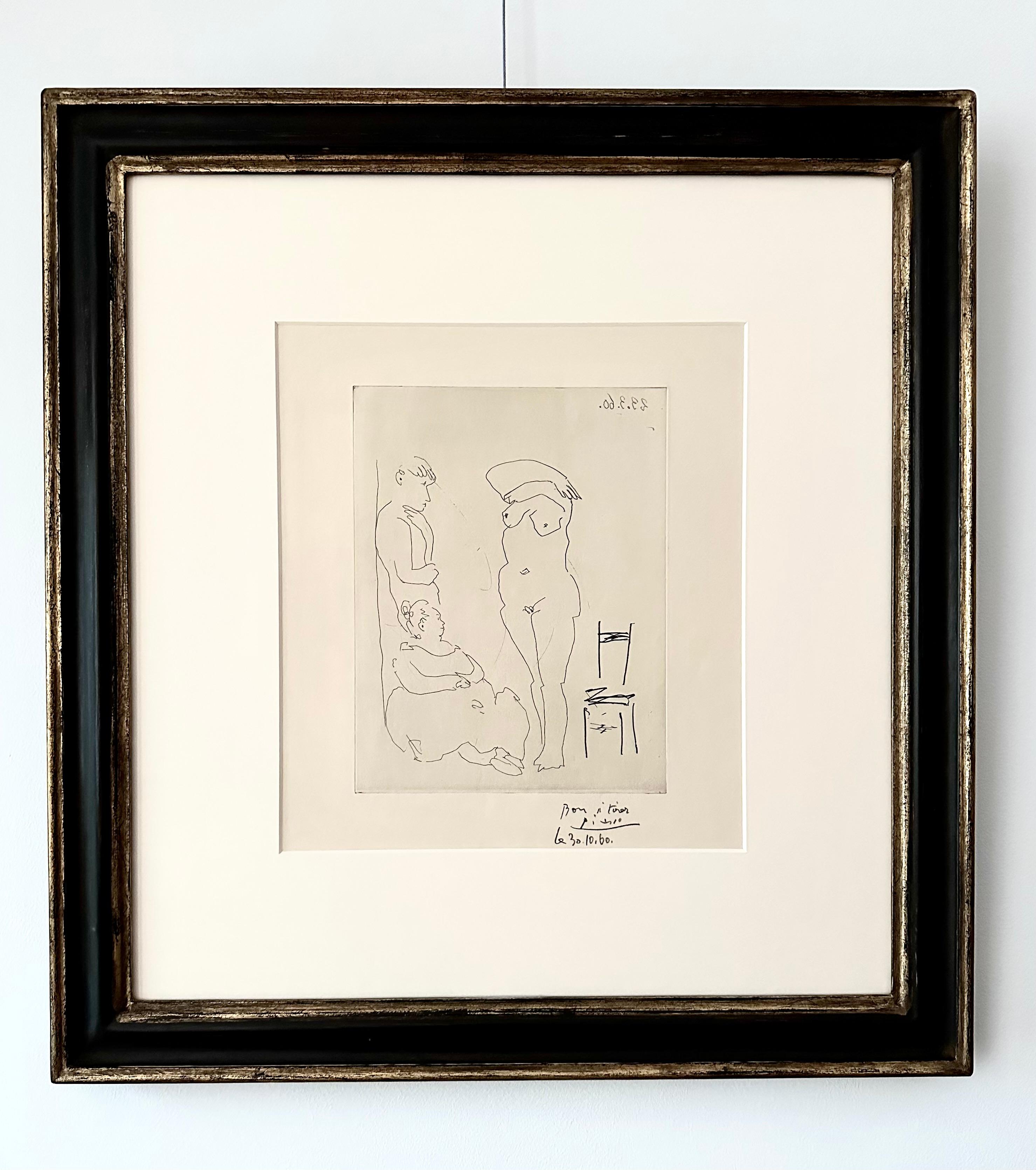 Personnages et Nu - Beige Nude Print by Pablo Picasso