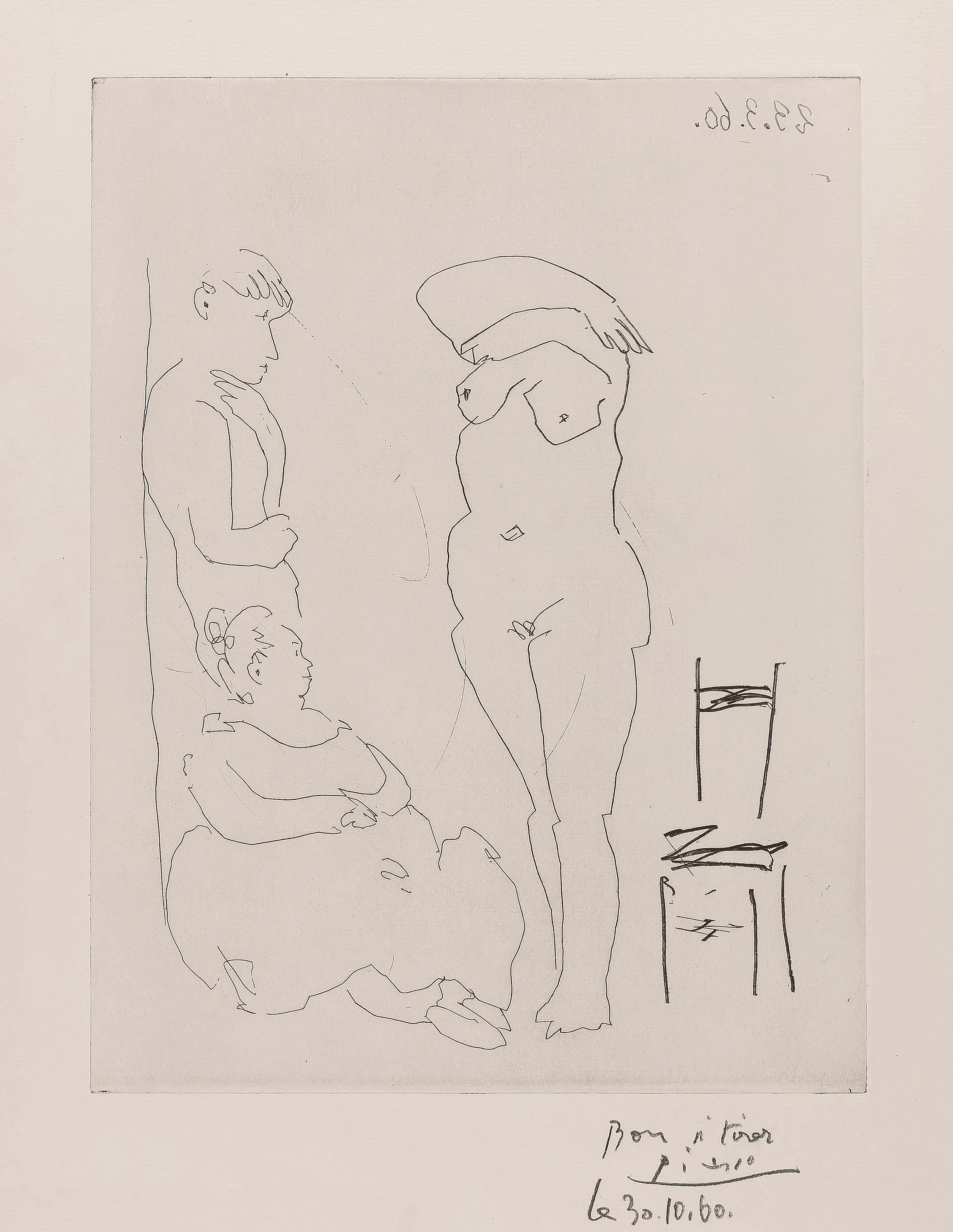 Pablo Picasso Nude Print - Personnages et Nu