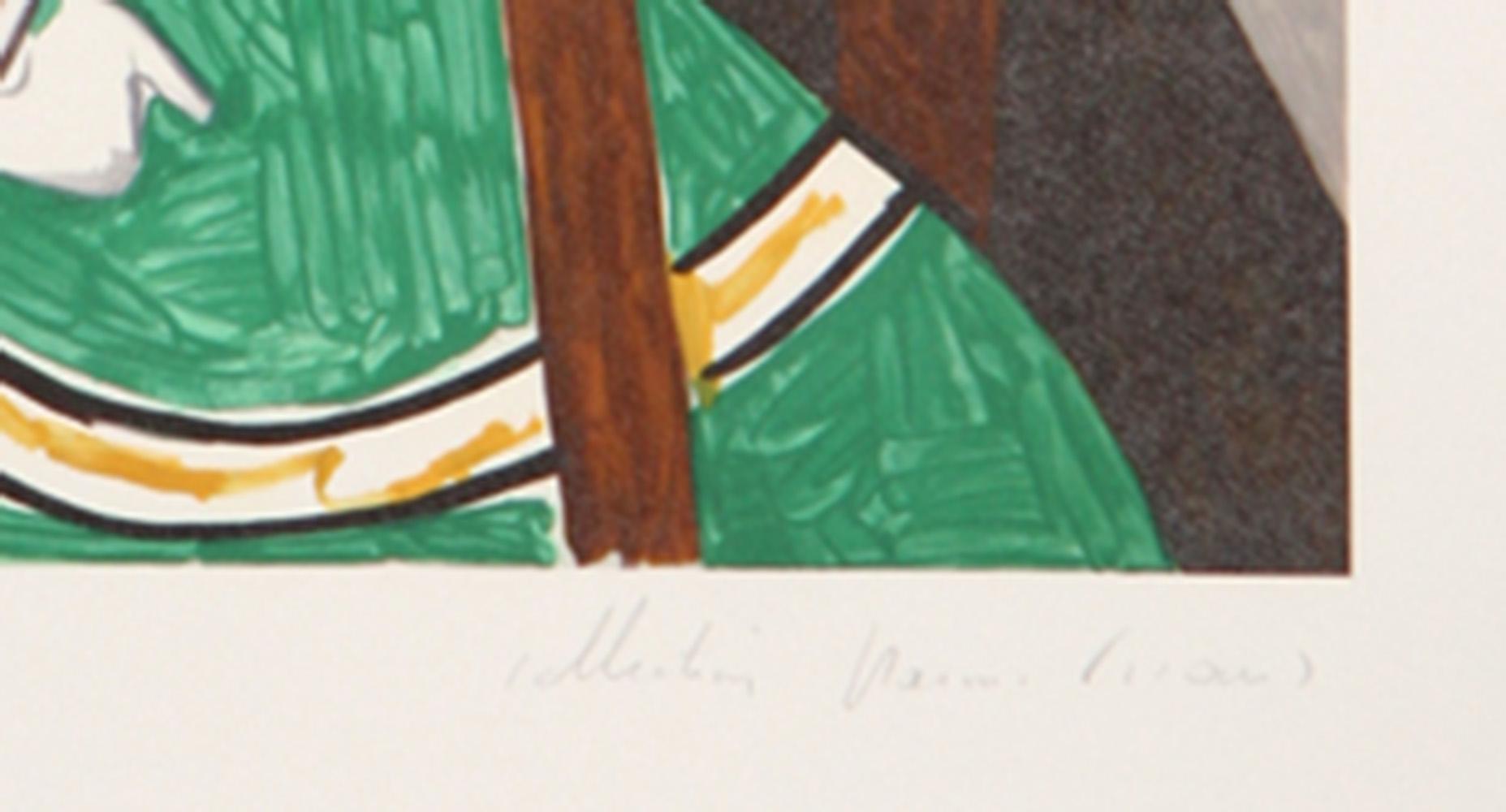 Petite Fille a la Robe Verte, Cubist Lithograph by Pablo Picasso For Sale 3