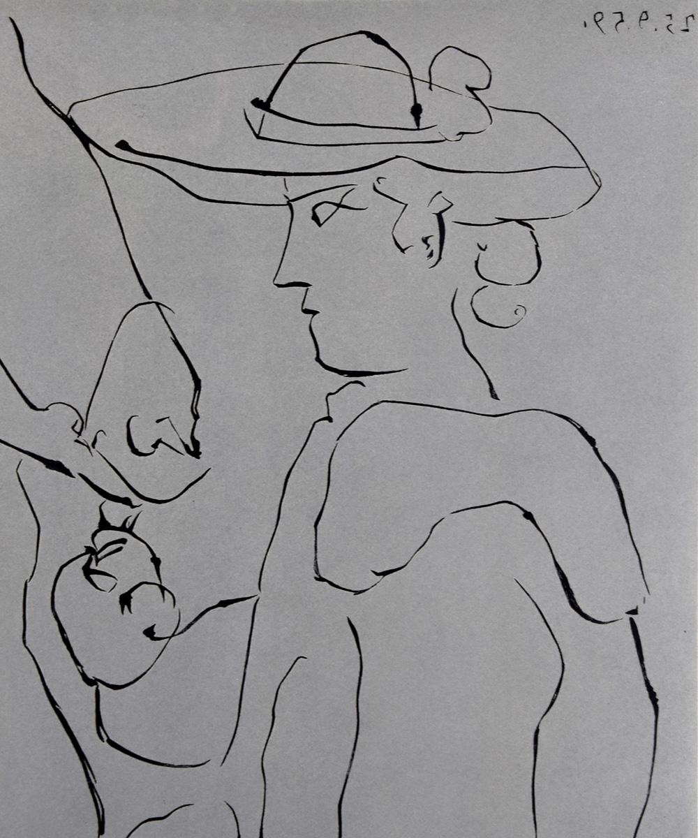Picador debout avec son cheval et une femme (Picador, Frau und Pferd), 1959 im Angebot 8