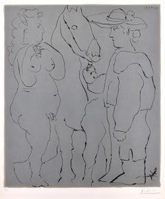 Picador debout avec son cheval et une femme (Picador, Woman, and Horse), 1959