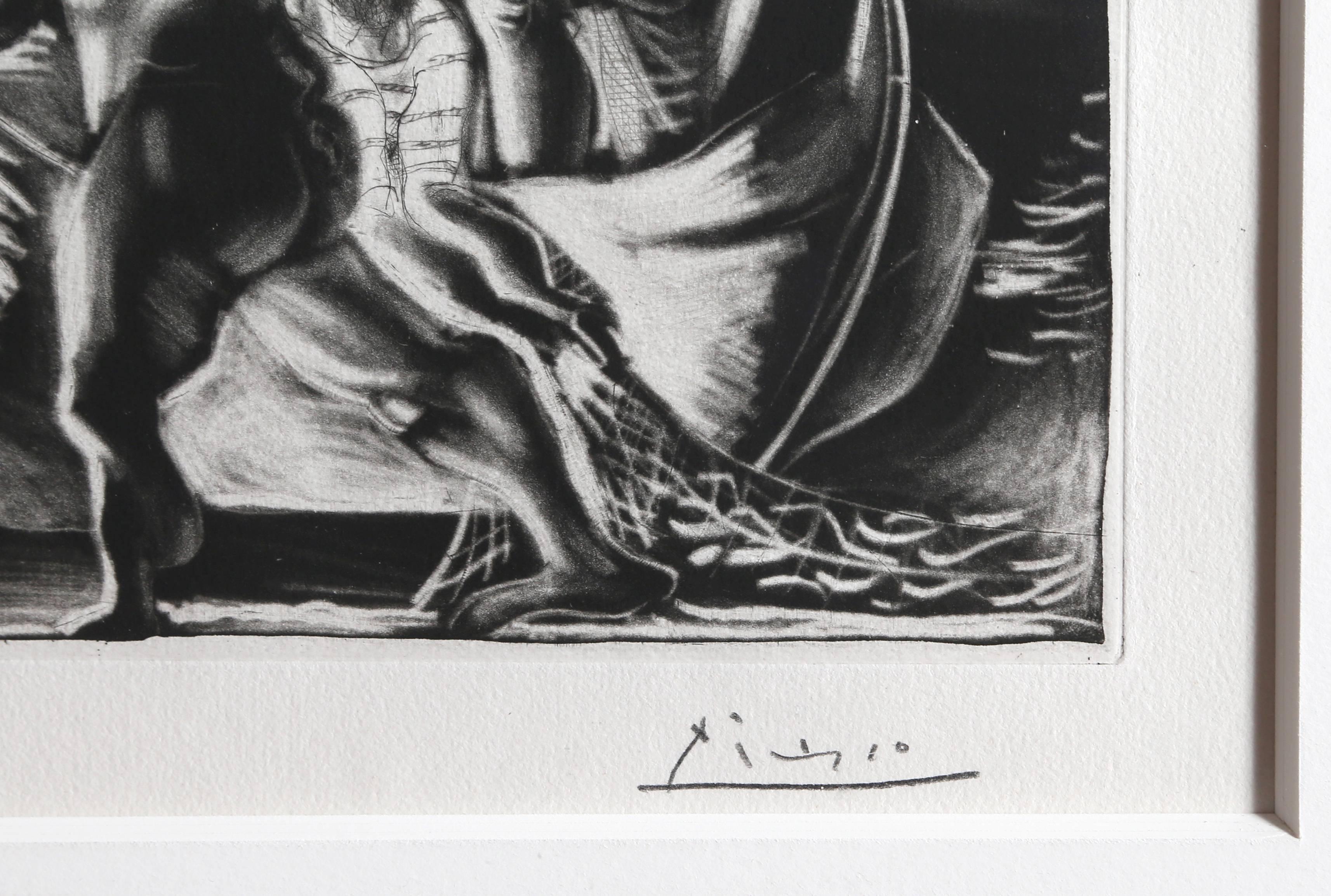 Picasso, Minotaure aveugle guidé par Marie-Thérèse, 1934 Signed Etching - Print by Pablo Picasso