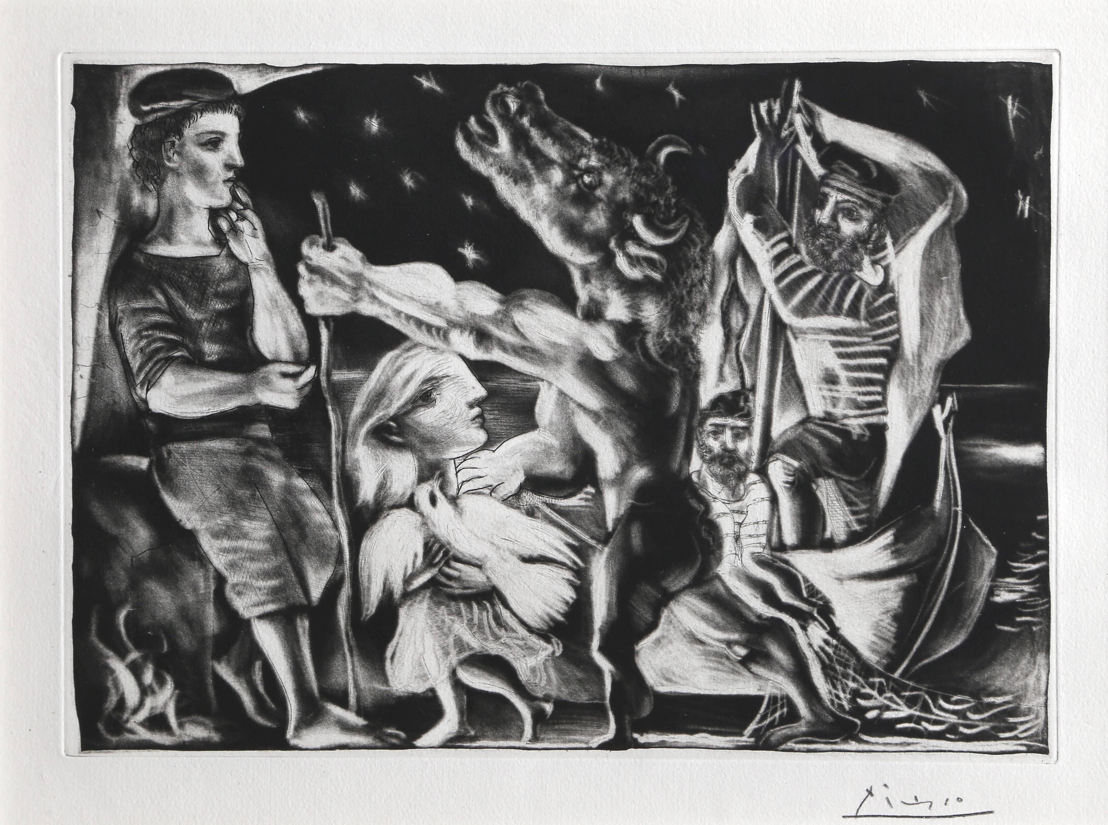 Picasso, Minotaure aveugle guidé par Marie-Thérèse, 1934 Signed Etching