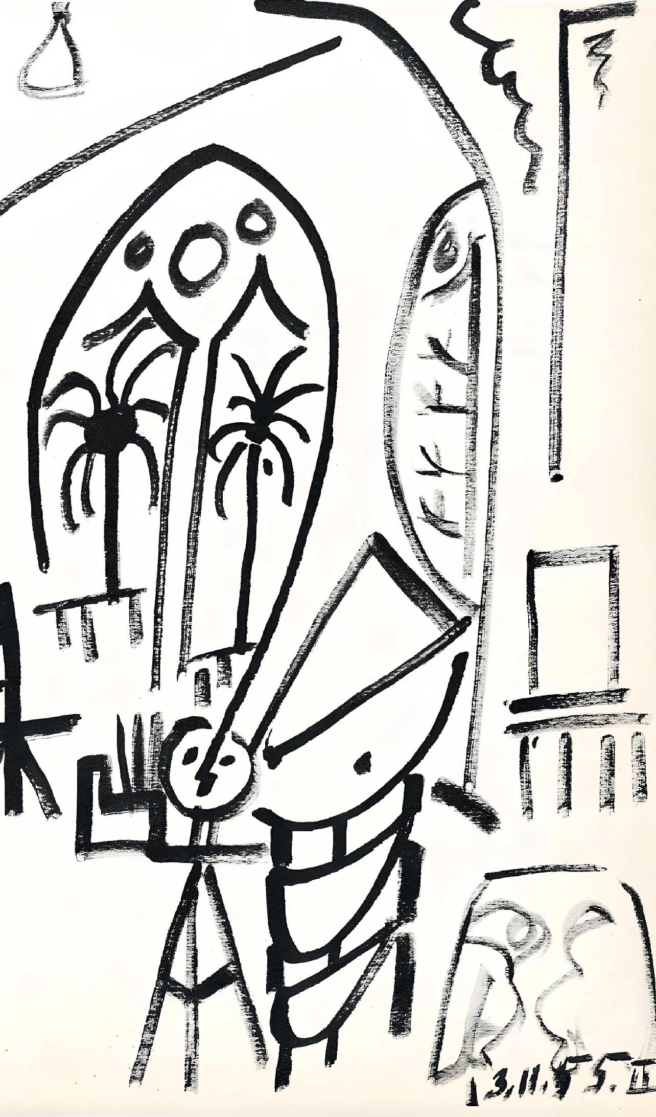 Picasso, 13.11.55, Carnet de la Californie (Cramer 101), après - Print de Pablo Picasso