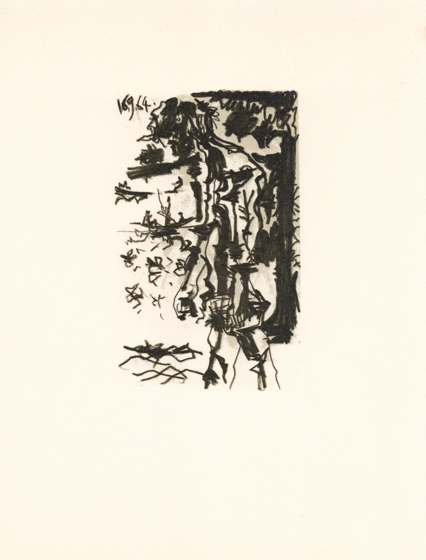 Lithograph and silkscreen with grease crayon, lithographic tusche, lead pencil, charcoal on vélin d'Arches paper. Paper size: 12.8 x 9.84 inches. Inscription: Unsigned and unnumbered, as issued. Catalogue raisonné reference: Goeppert, Sebastian, et