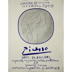 Picasso 1957 affiche d'exposition originale Pâtes Blanches : Empreintes Originales