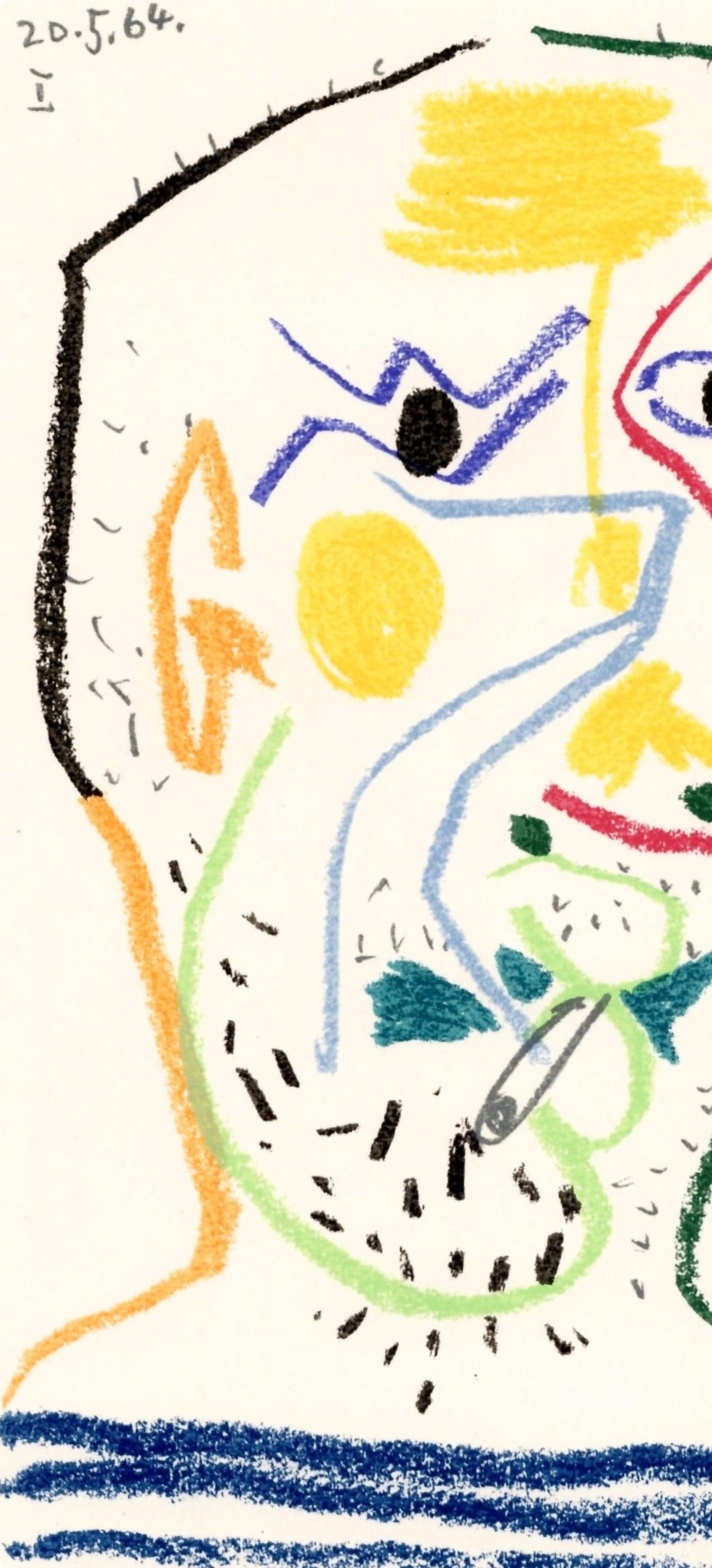 Picasso, 20.5.64 I (Cramer 148), Le Goût du Bonheur (after) - White Landscape Print by Pablo Picasso