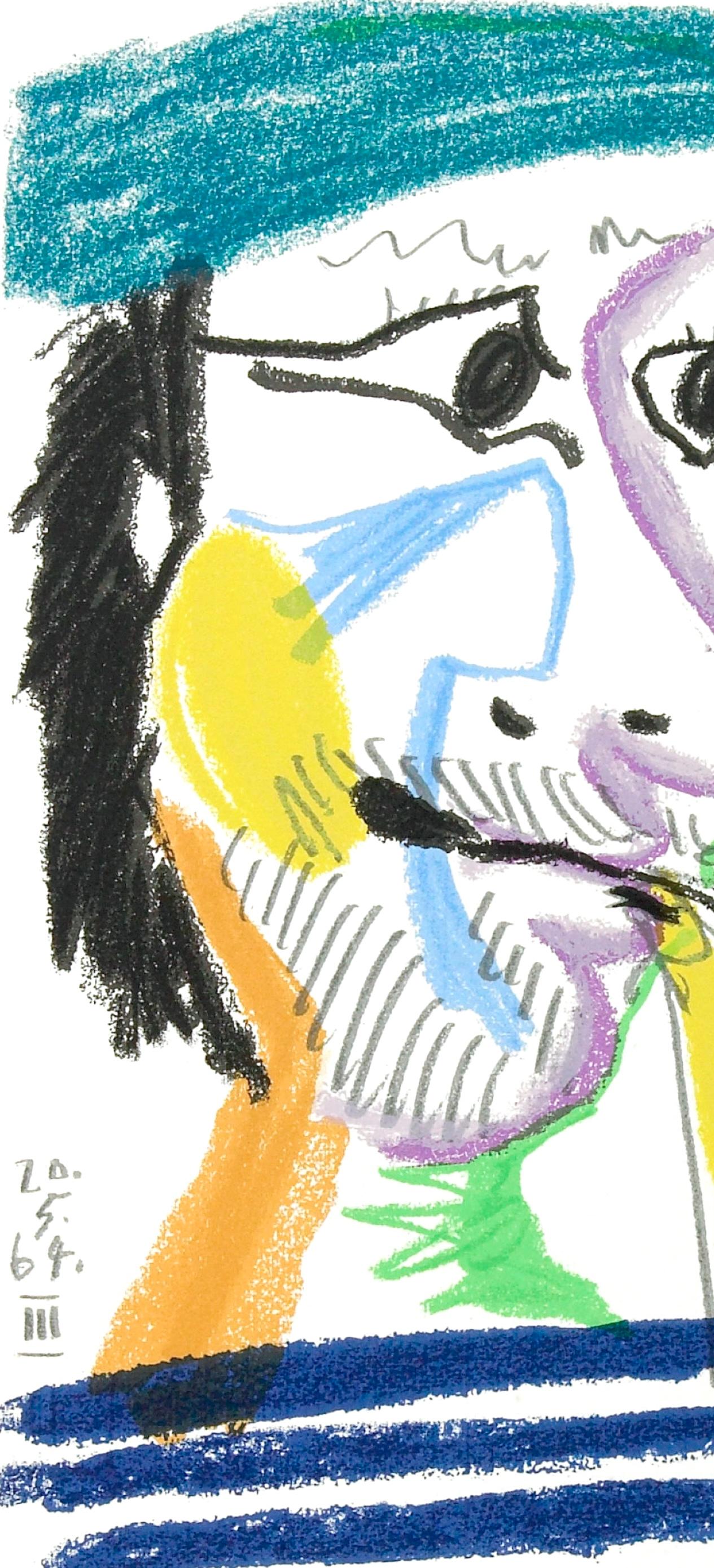 Picasso, 20.5.64. II (Cramer 148), Le Goût du Bonheur (after) - Beige Landscape Print by Pablo Picasso