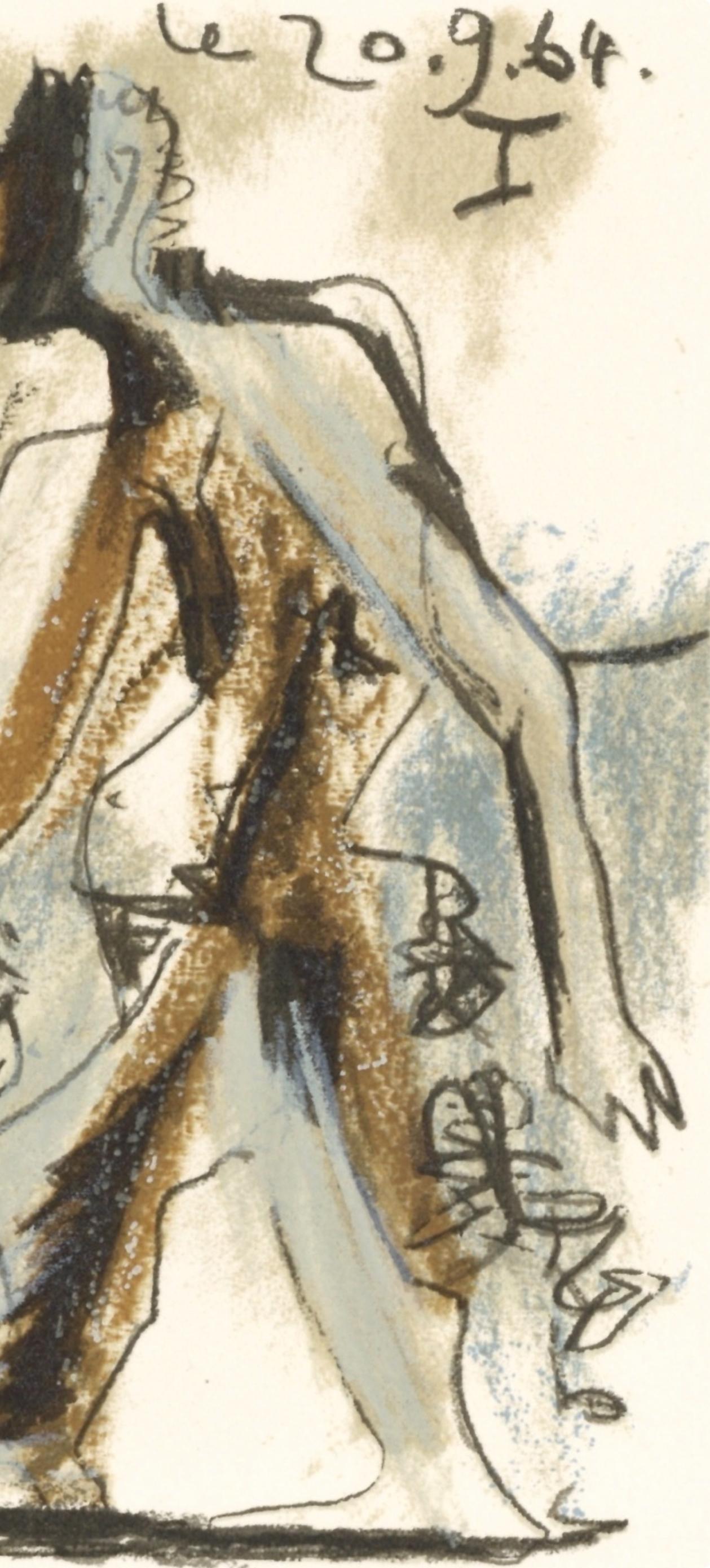 Picasso, 20.9.64. I (Cramer 148), Le Goût du Bonheur (after) - Beige Figurative Print by Pablo Picasso