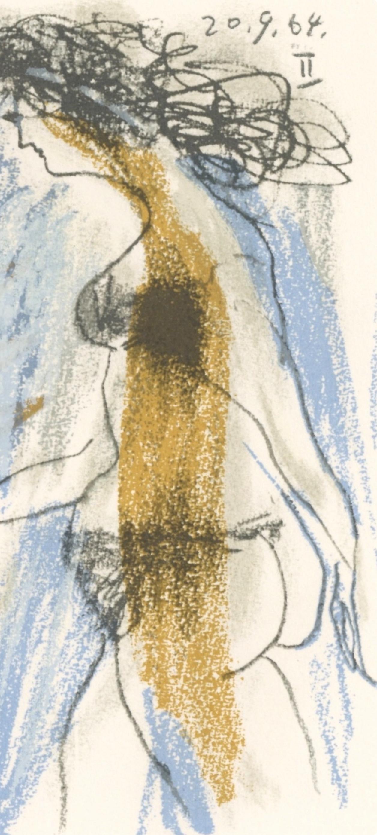 Picasso, 20.9.64. II (Cramer 148), Le Goût du Bonheur (after) - Gray Figurative Print by Pablo Picasso