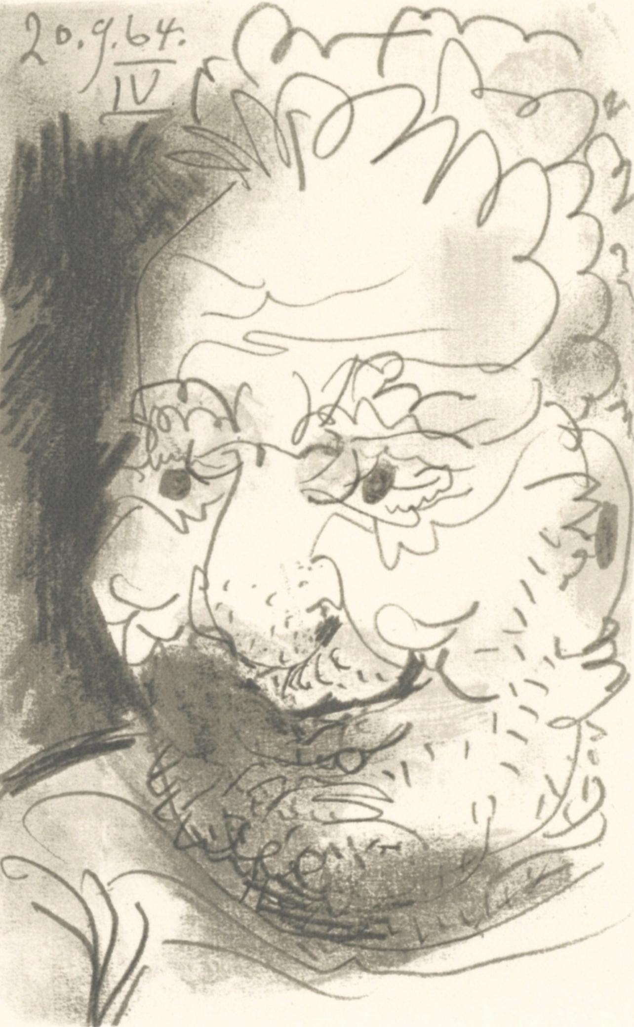 Pablo Picasso Figurative Print - Picasso, 20.9.64. IV (Cramer 148), Le Goût du Bonheur (after)