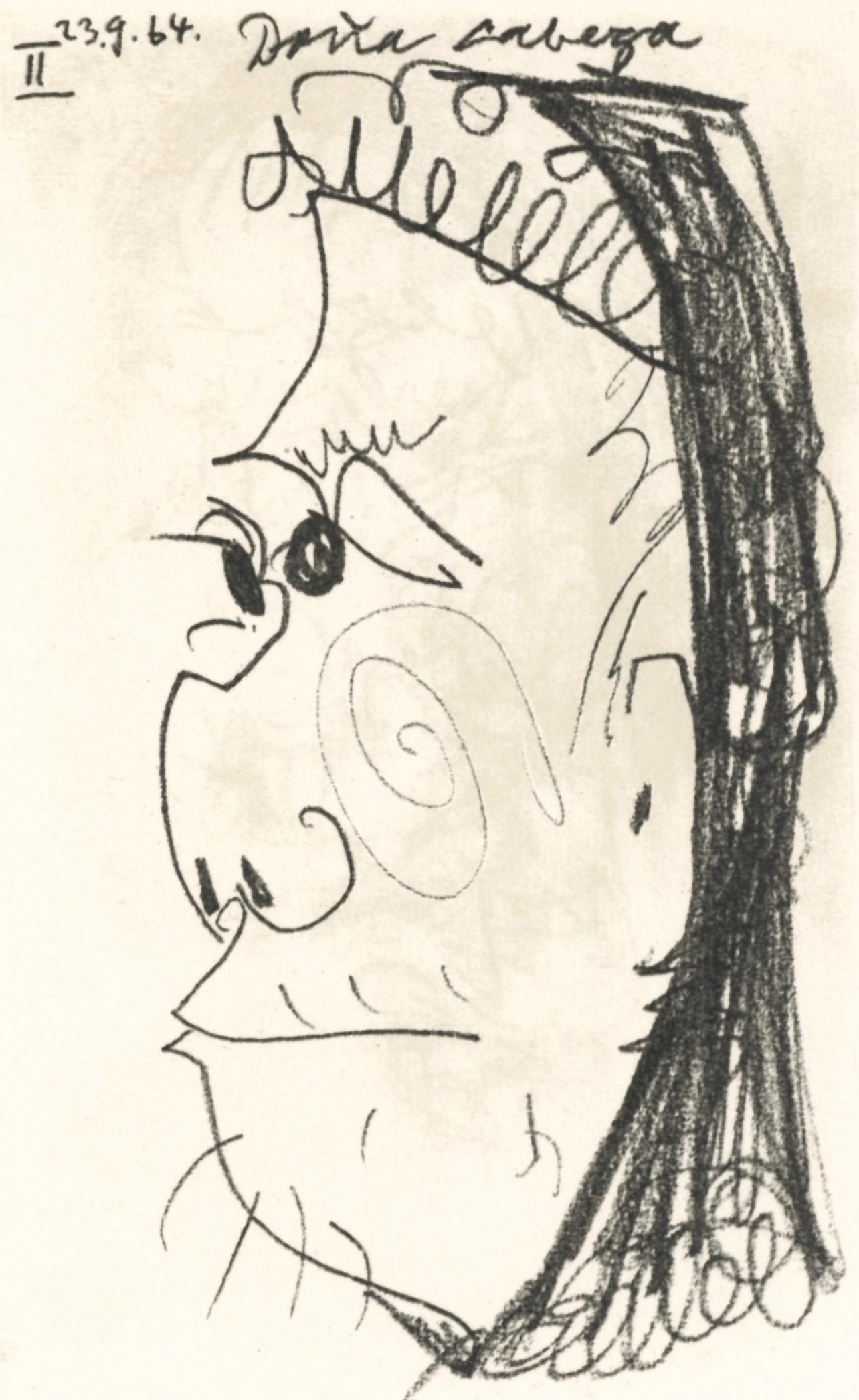 Pablo Picasso Figurative Print - Picasso, 23.9.64. II (Cramer 148), Le Goût du Bonheur (after)