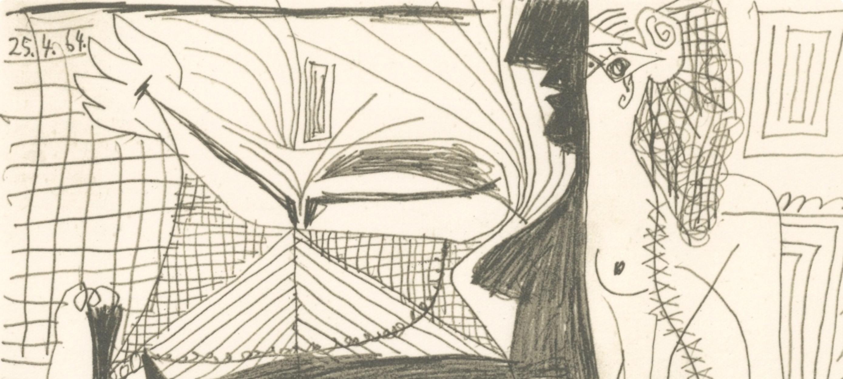 Picasso, 25.4.64. (Cramer 148), Le Goût du Bonheur (after) - Print by Pablo Picasso