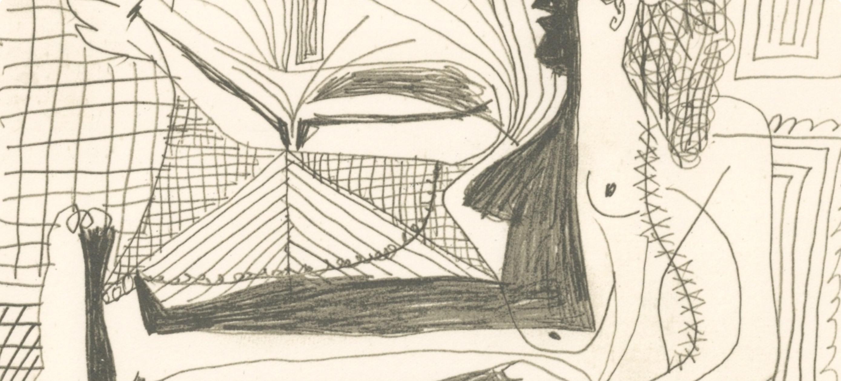 Picasso, 25.4.64. (Cramer 148), Le Goût du Bonheur (after) - Cubist Print by Pablo Picasso