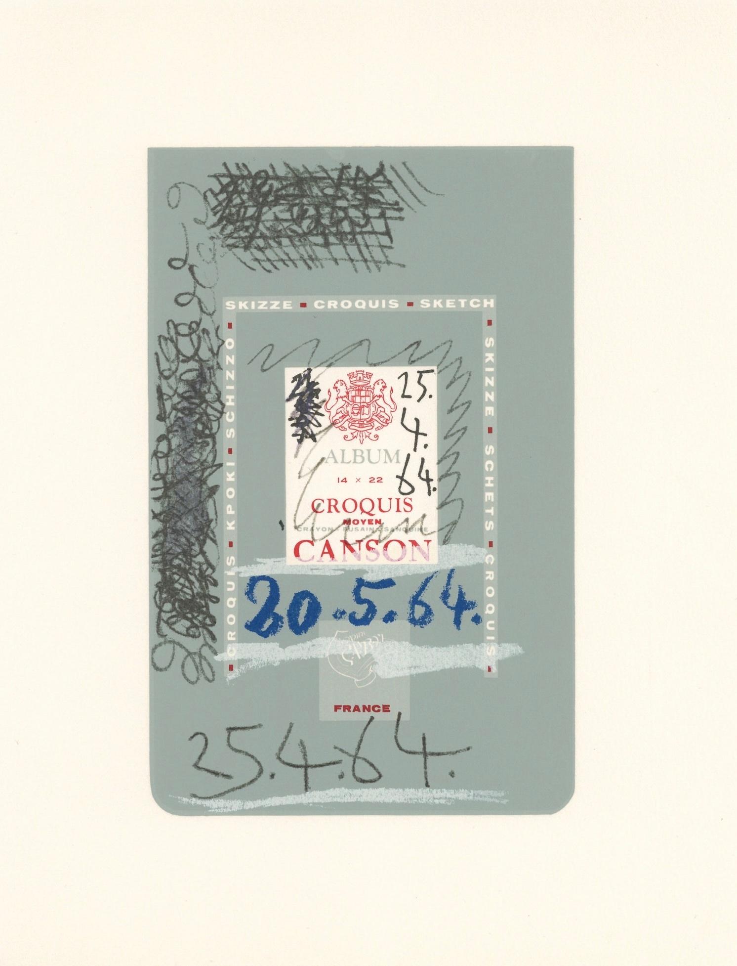 Lithograph and silkscreen with grease crayon, lithographic tusche, lead pencil, charcoal on vélin d'Arches paper. Paper size: 12.8 x 9.84 inches. Inscription: Unsigned and unnumbered, as issued. Catalogue raisonné reference: Goeppert, Sebastian, et