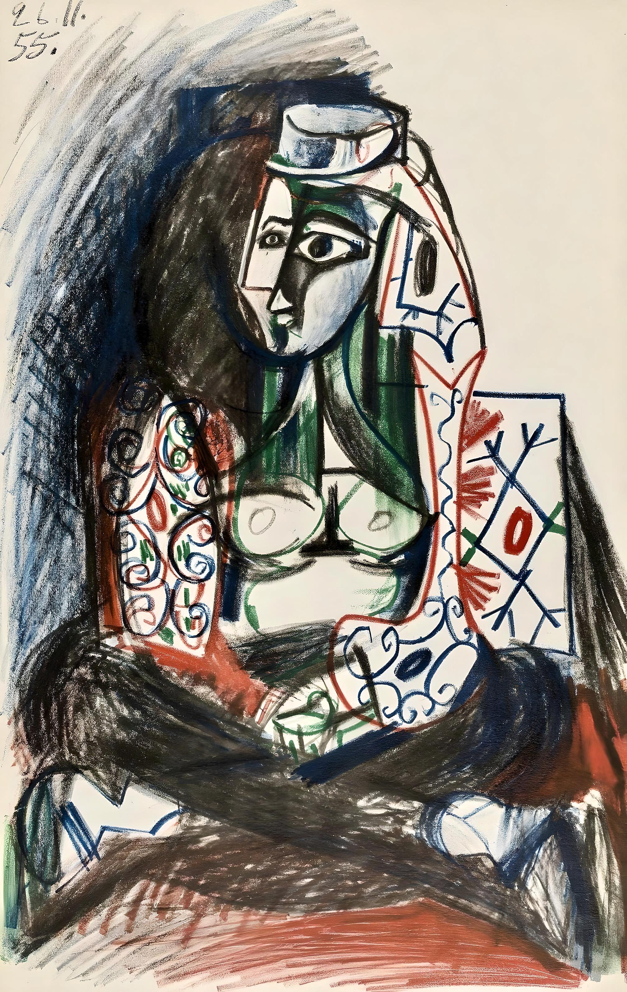 Figurative Print Pablo Picasso - Picasso, 26.11.55, Carnet de la Californie (Cramer 101), après