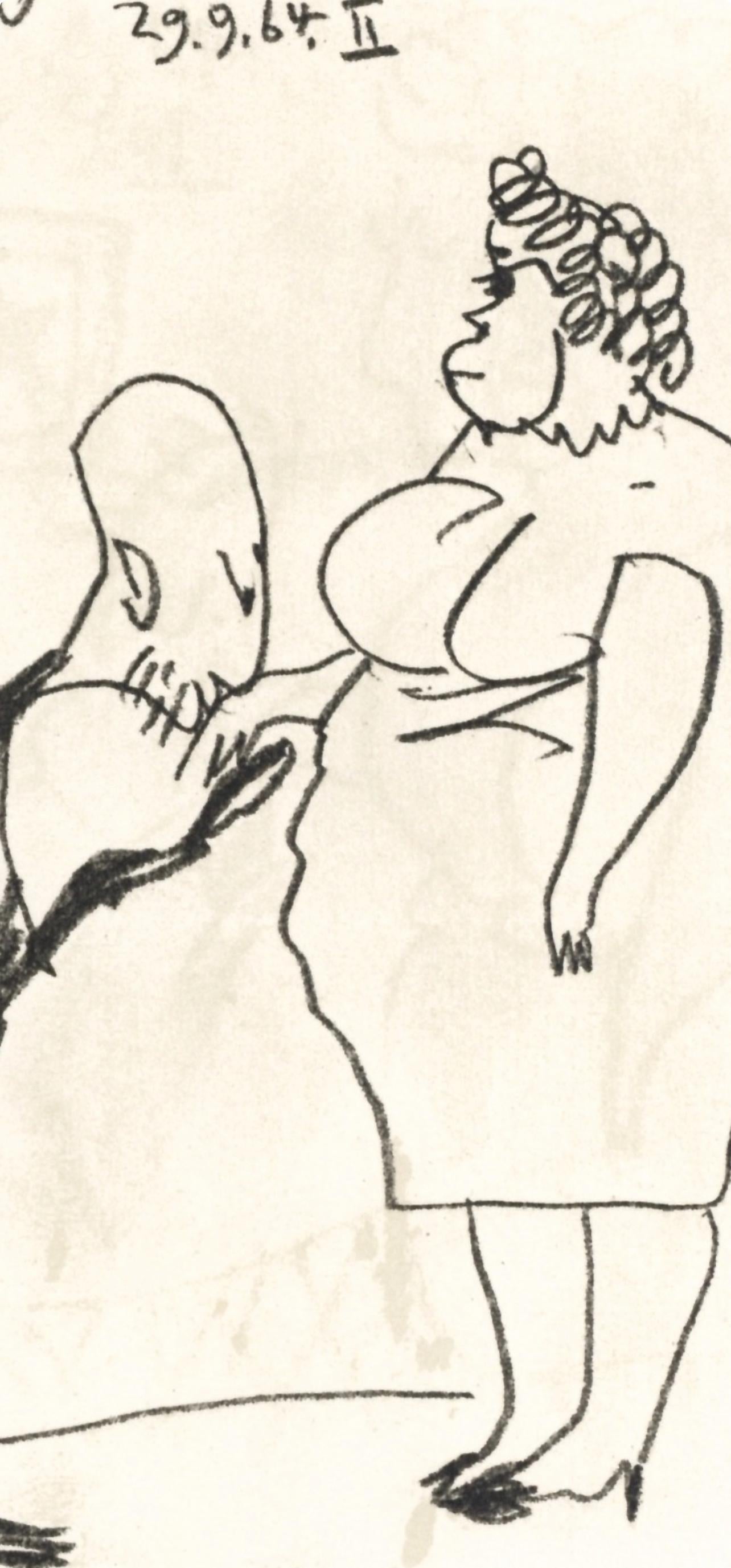 Picasso, 29.9.64. II (Cramer 148), Le Goût du Bonheur (after) - Print by Pablo Picasso