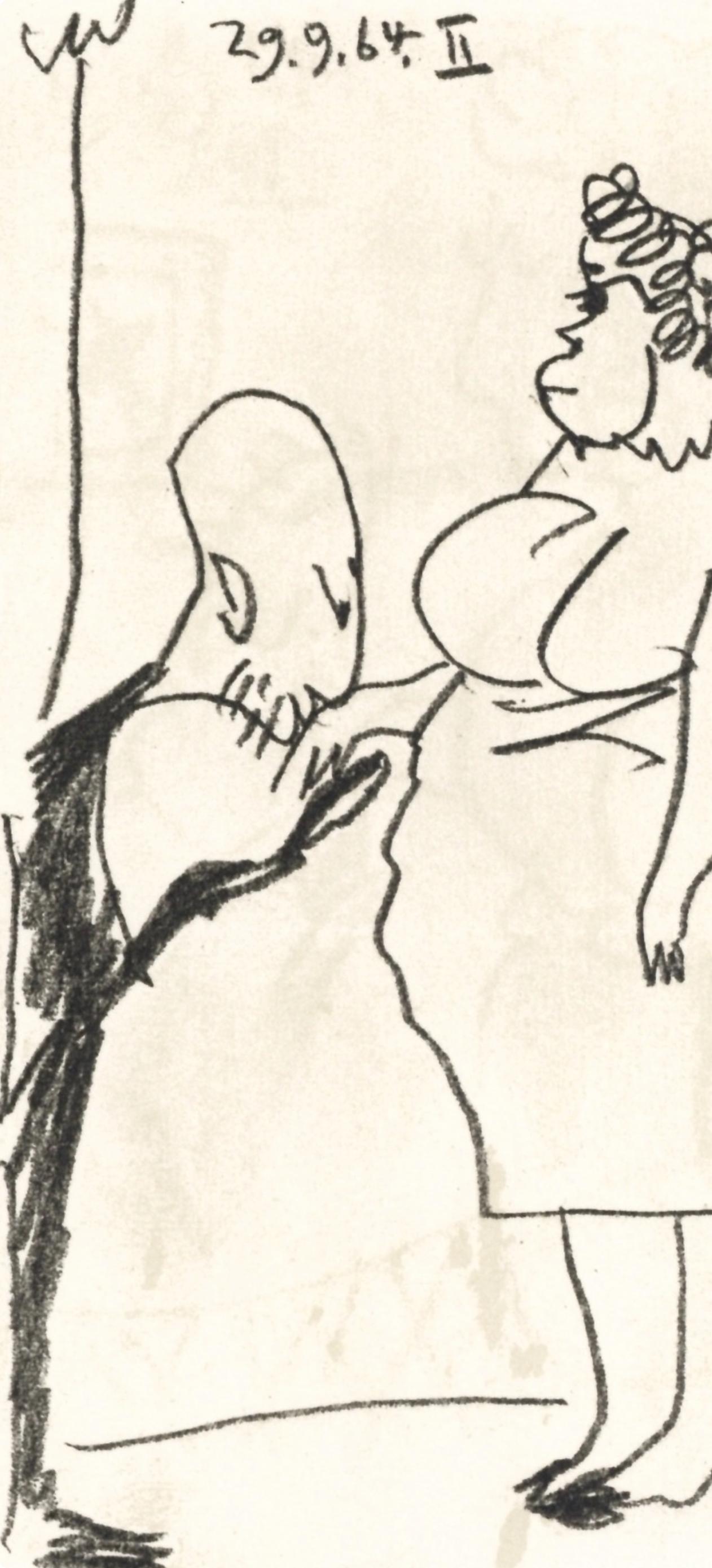 Picasso, 29.9.64. II (Cramer 148), Le Goût du Bonheur (after) - White Figurative Print by Pablo Picasso