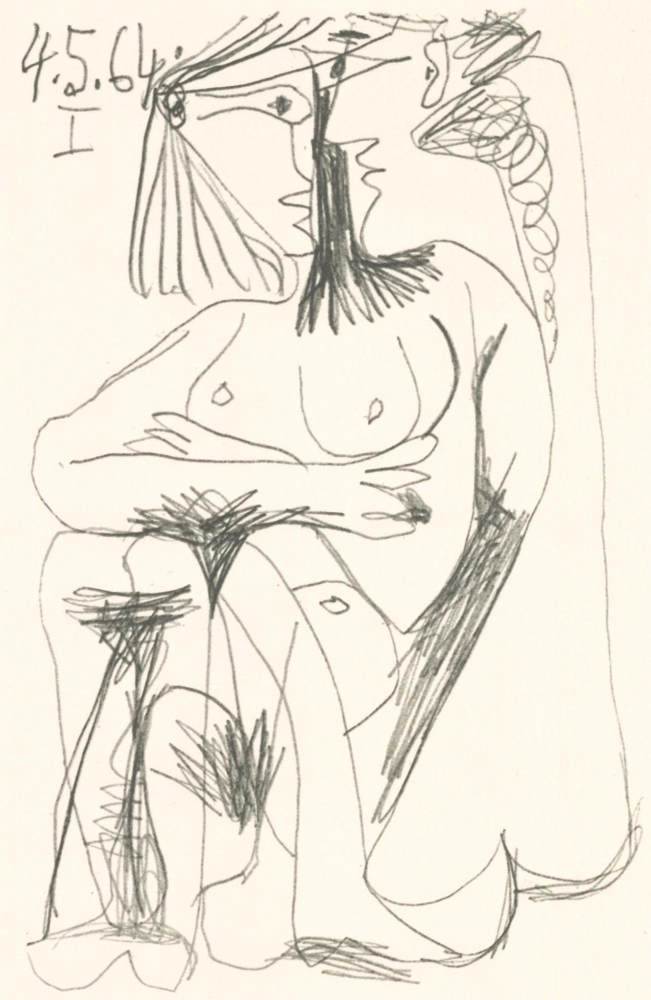 Pablo Picasso Landscape Print - Picasso, 4.5.64. I (Cramer 148), Le Goût du Bonheur (after)