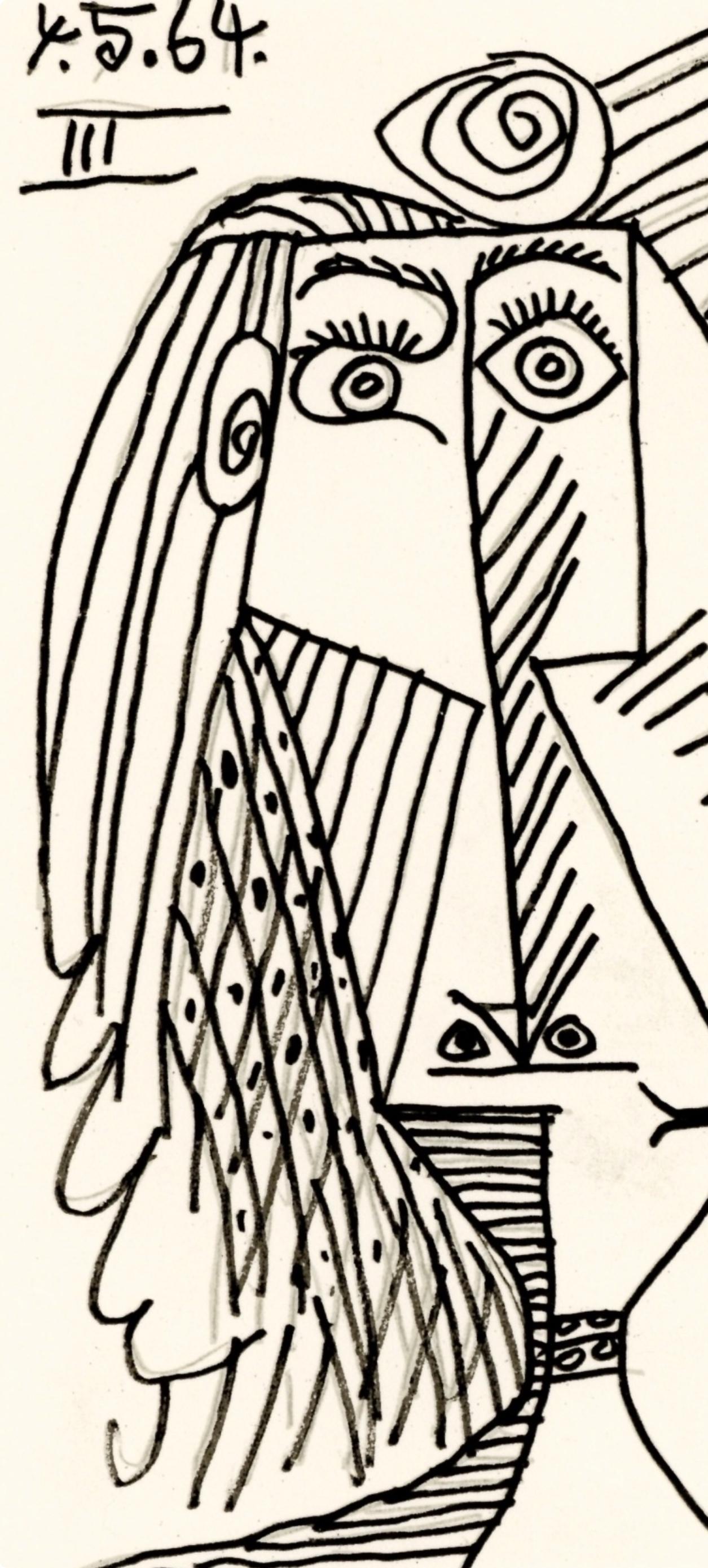 Picasso, 4.5.64. III (Cramer 148), Le Goût du Bonheur (after) - Cubist Print by Pablo Picasso