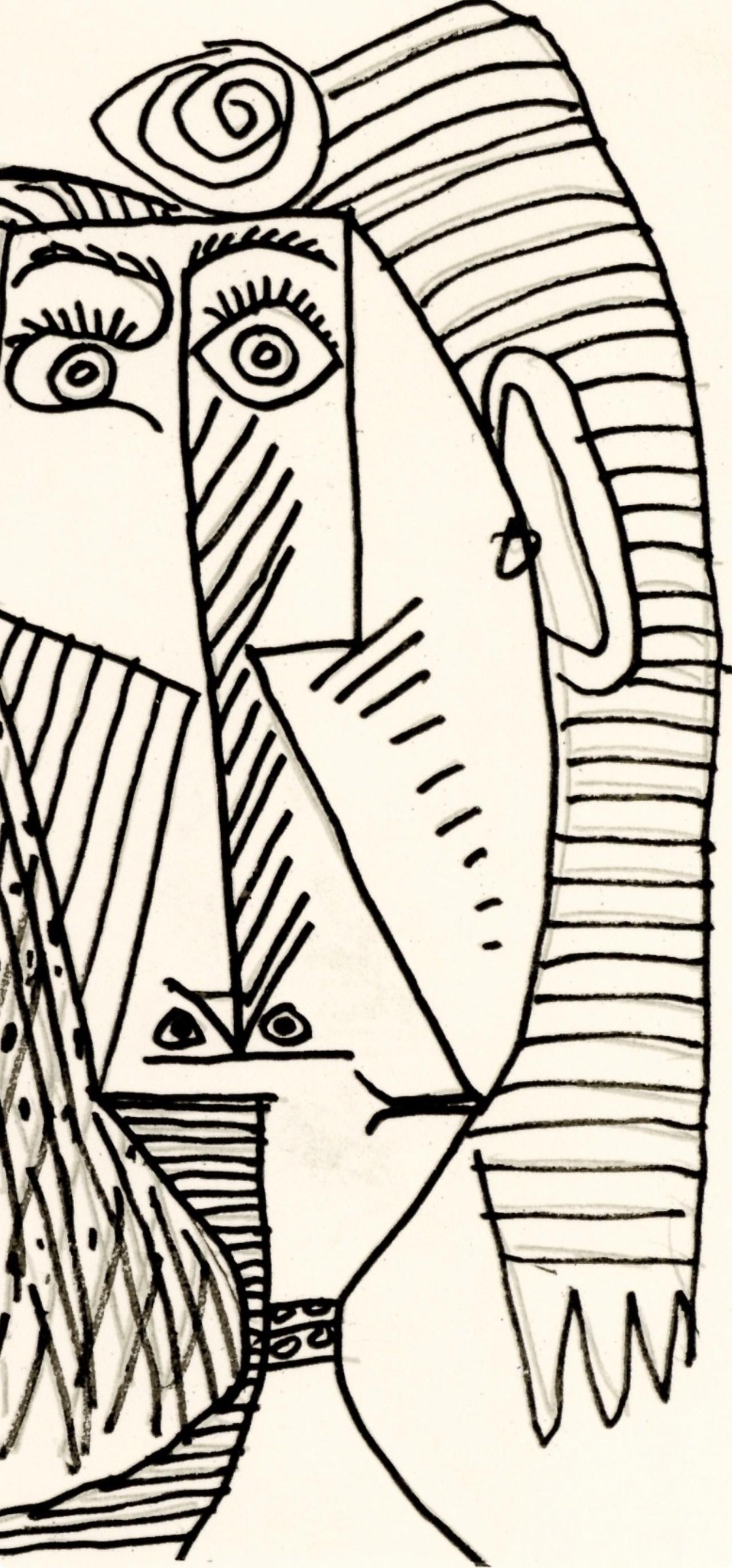 Picasso, 4.5.64. III (Cramer 148), Le Goût du Bonheur (after) - White Figurative Print by Pablo Picasso