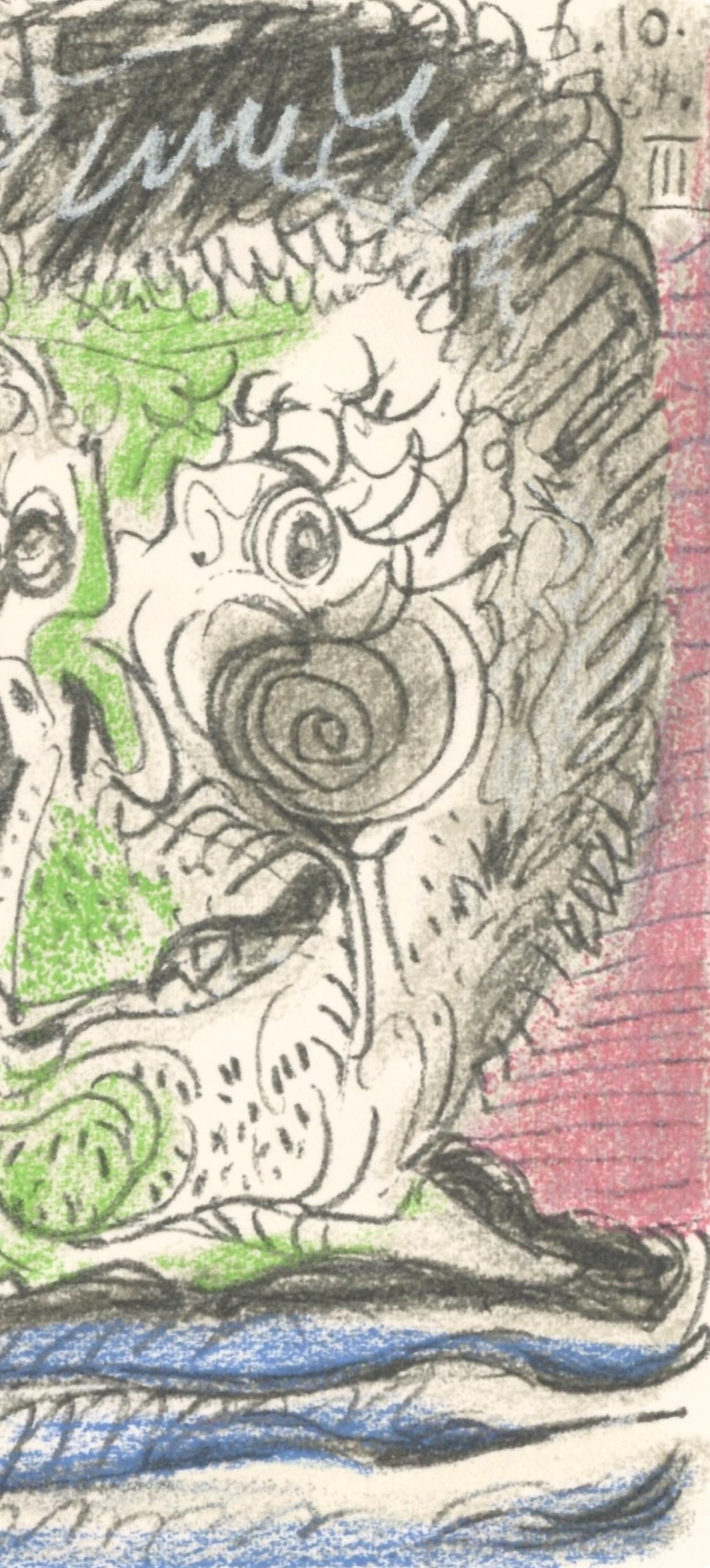 Picasso, 6.10.64. III (Cramer 148), Le Goût du Bonheur (after) - Beige Landscape Print by Pablo Picasso